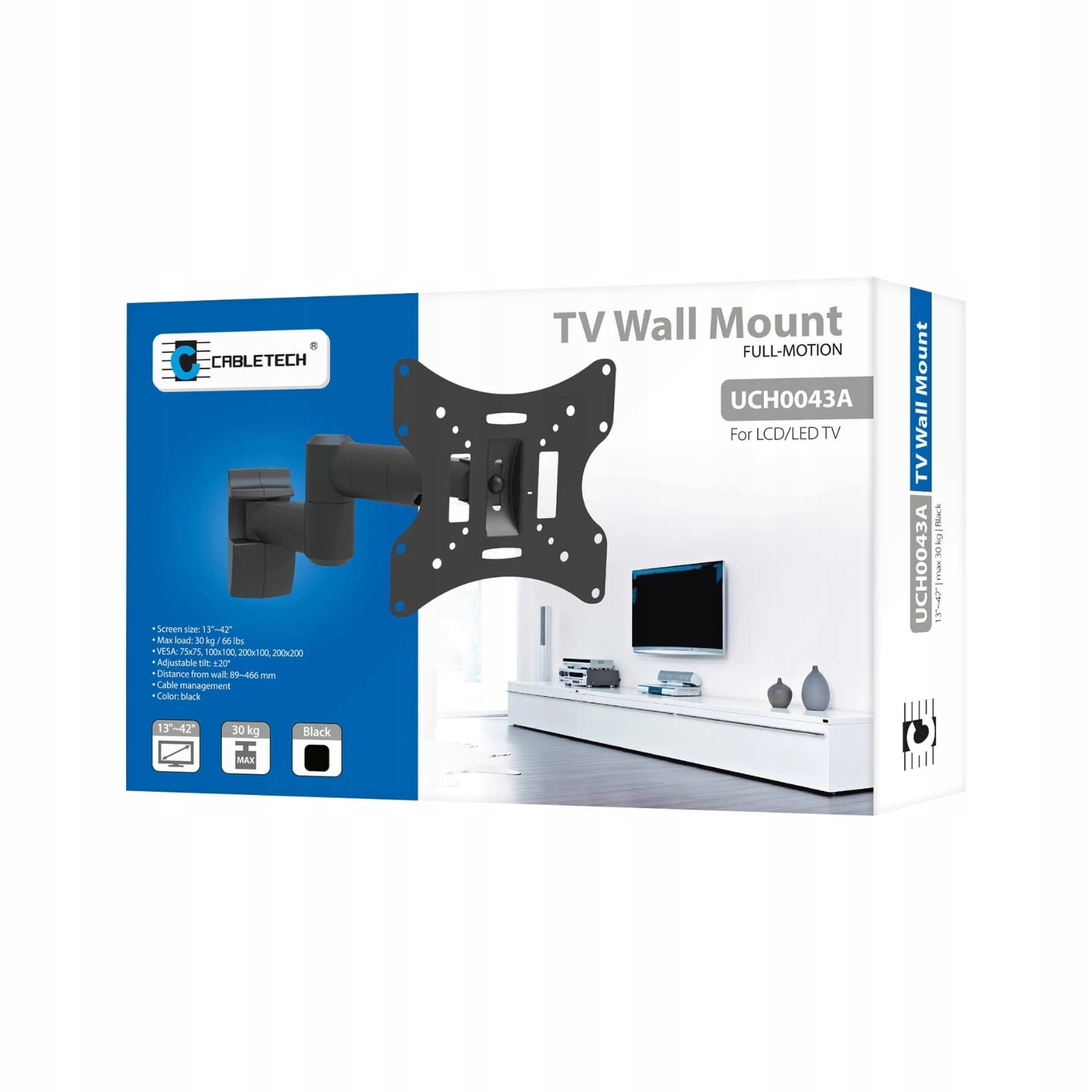 Držák na televizor Cabletech UCH0043A Nastavitelný Rohový 40' silný 30KG