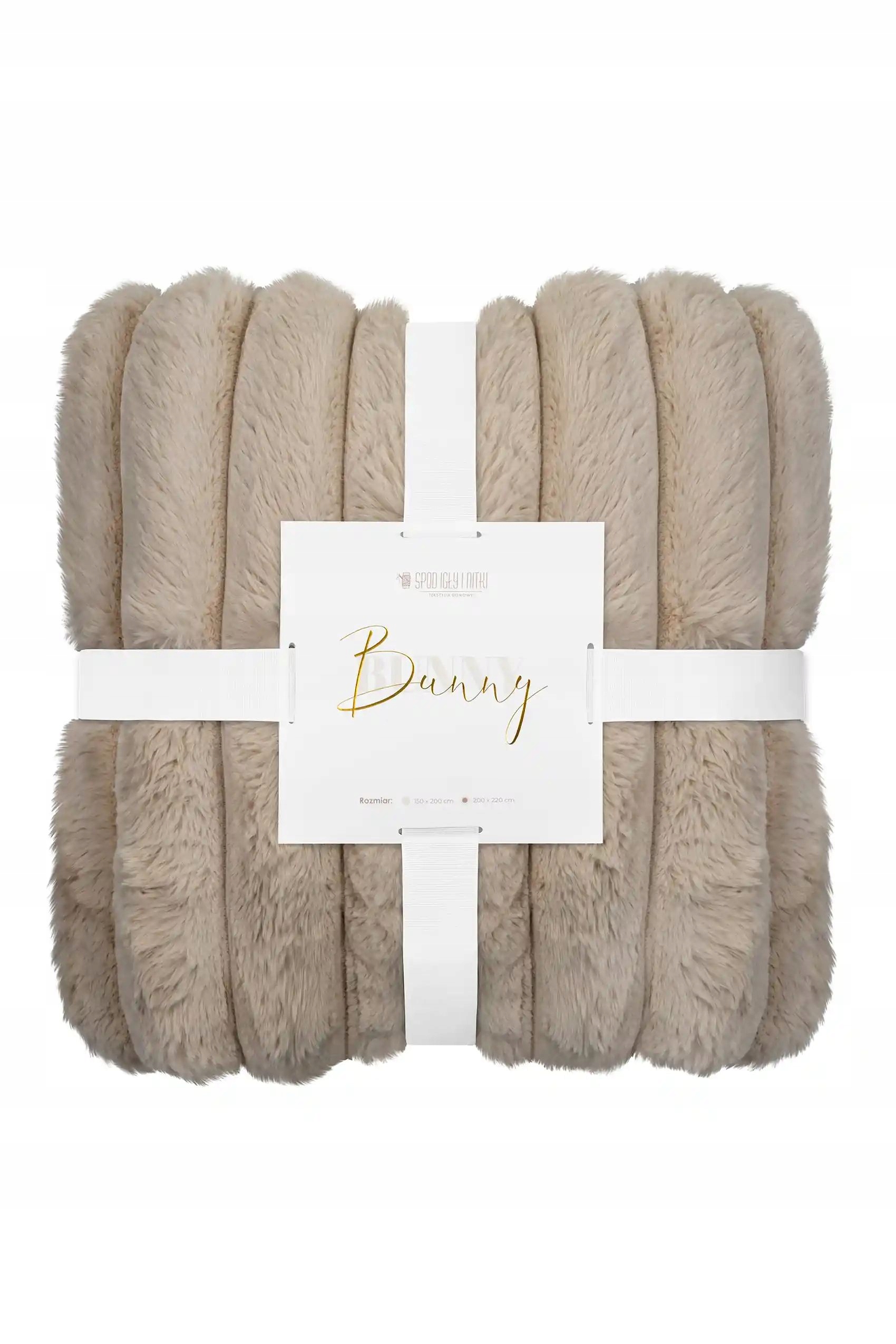 Koc Bunny 200x220 taupe Hrubý kožušinový nadýchaný