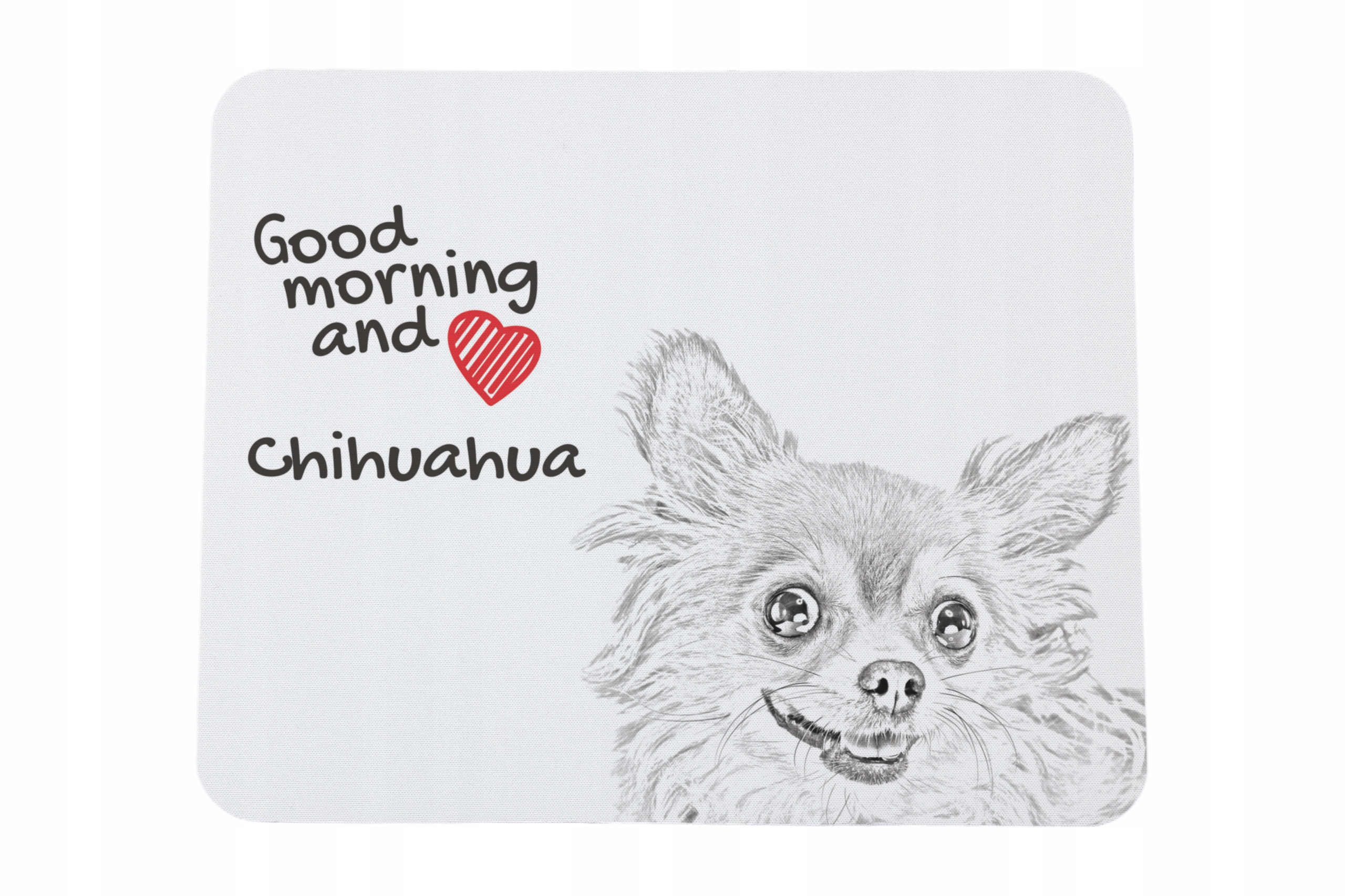 Chihuahua długowłosy podkładka pod myszkę z nadrukiem, personalizowana po