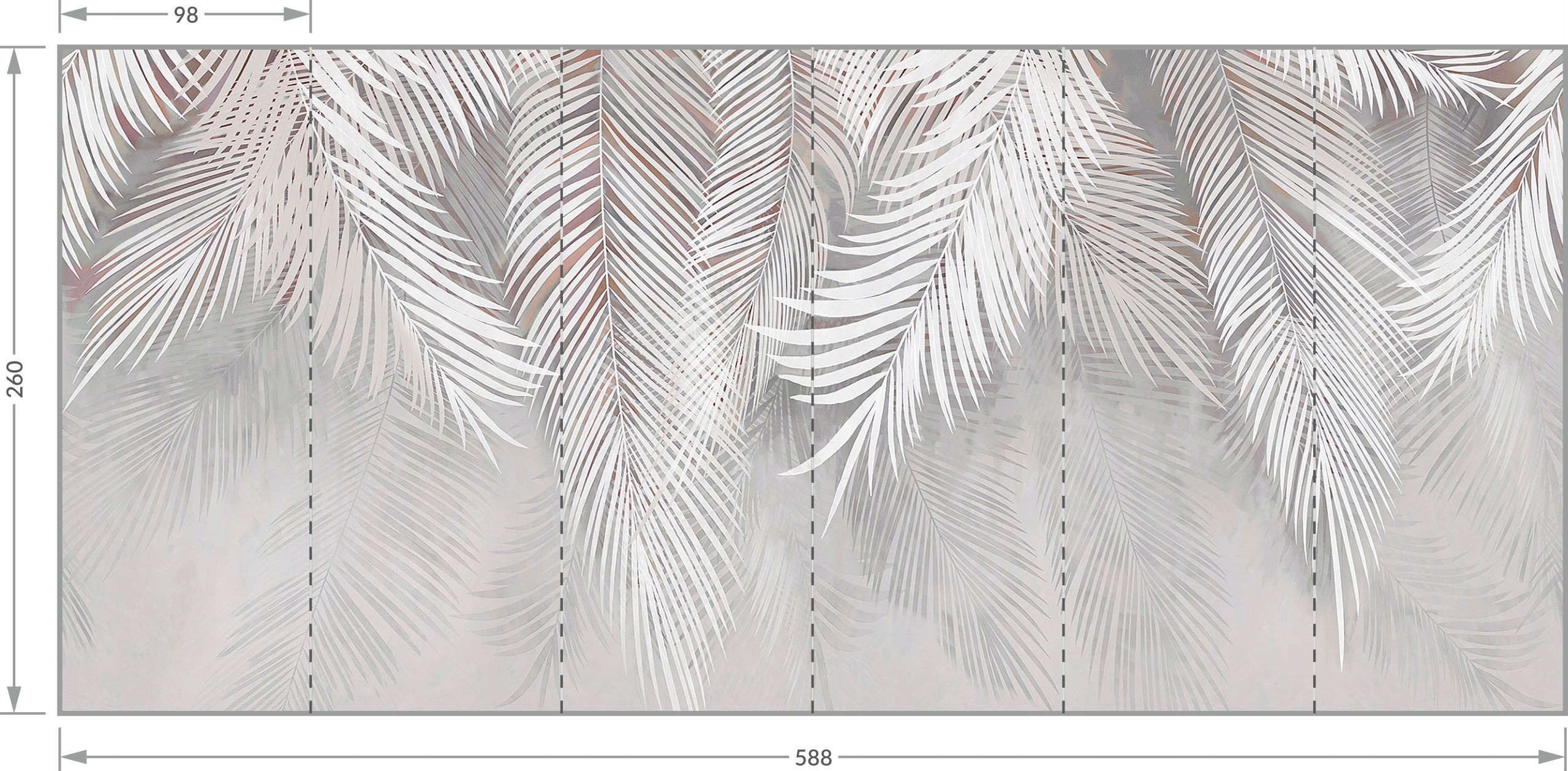 Fototapeta WISZĄCE LIŚCIE PALMY 588x260 04 F Orientacja pozioma