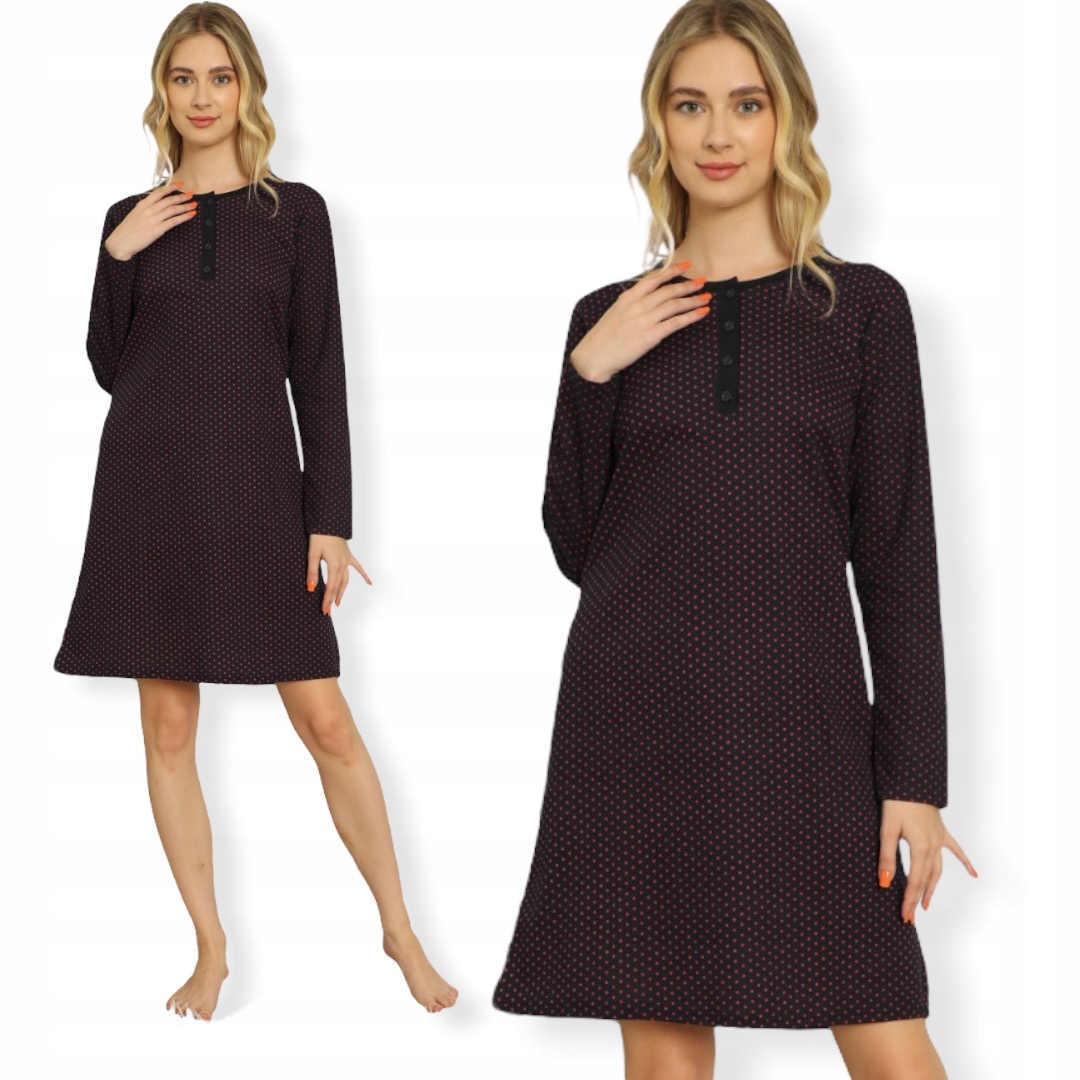 

Koszula Nocna Długi Rękaw/ 4 Guziki 100%BAWEŁNA