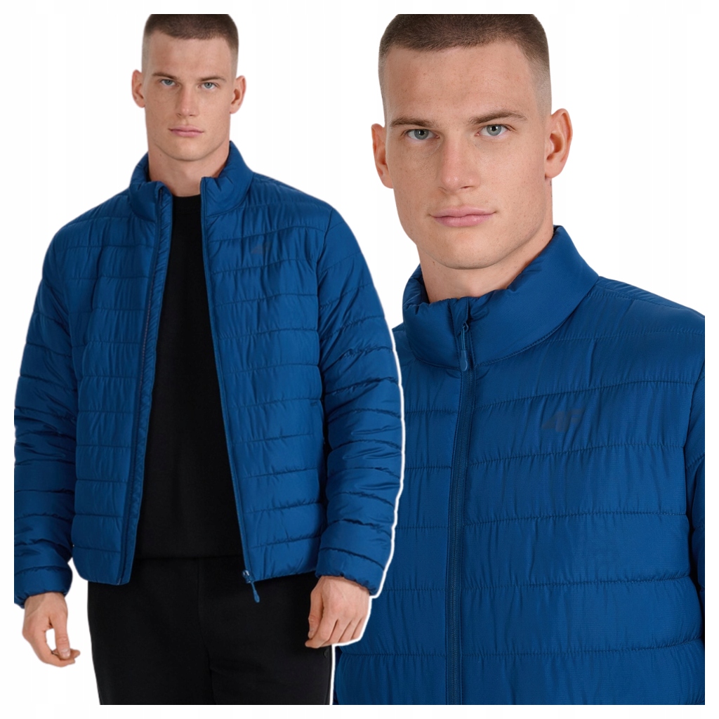 Bunda 4F Pánská S Kapucí Péřová Zateplená Zimní Sportovní Lehká Stojáček