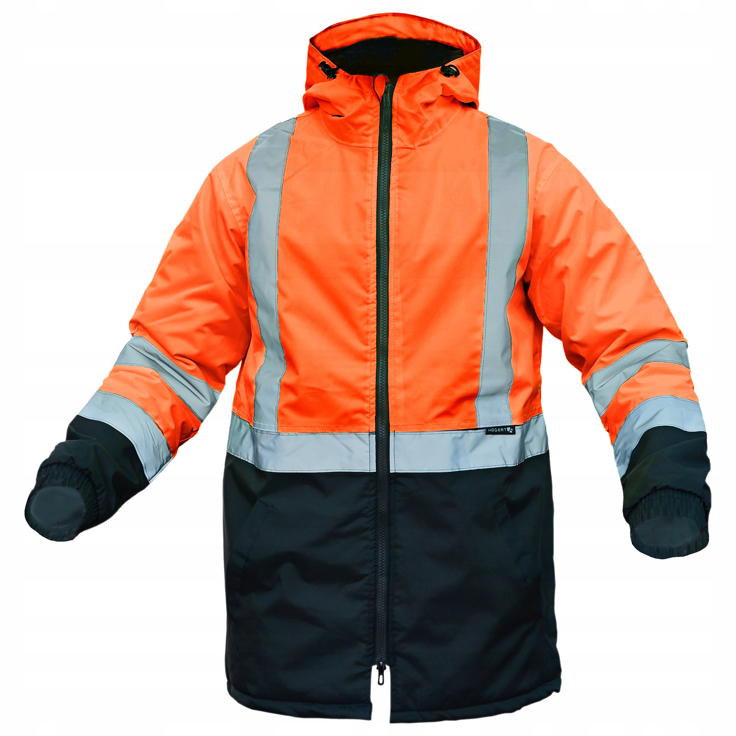 Výstražná Bunda Parka Pracovní Oranžová Zateplená