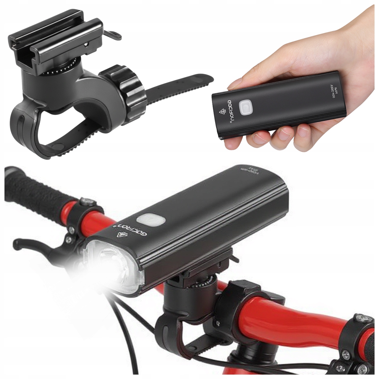 Led světlo na kolo Usb 400 lm dlouho svítí, indikátor nabíjení, držák IPX4