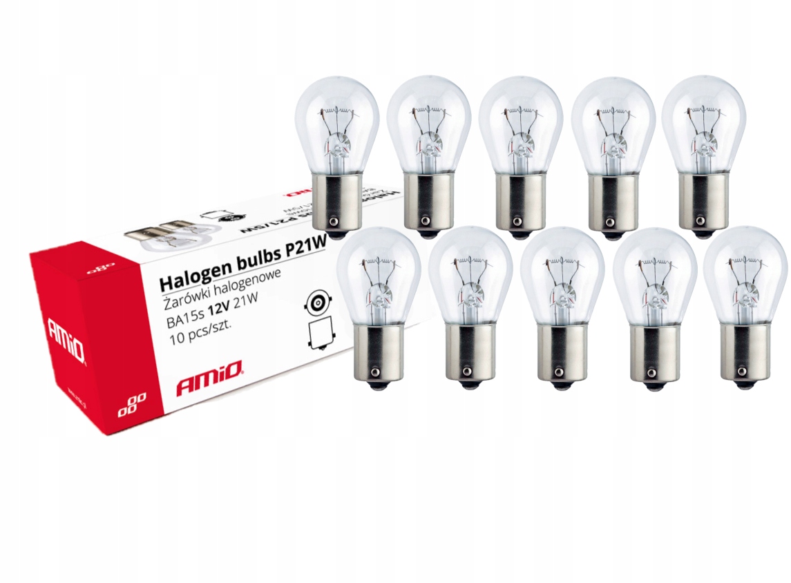 

Żarówki Halogenowe P21W BA15s 12V E8 10szt.