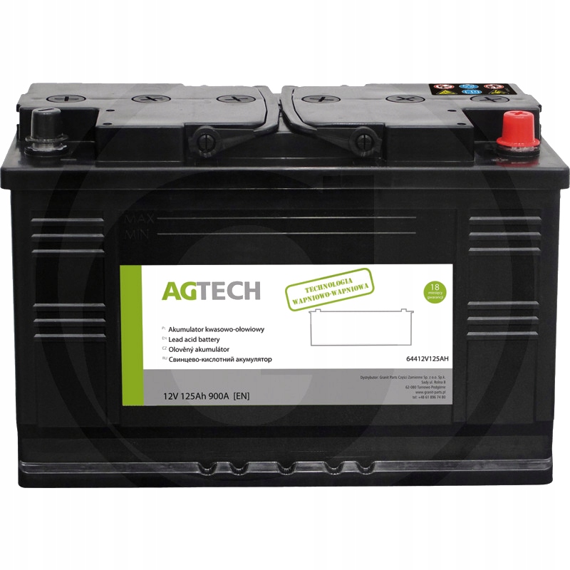 

Akumulator 12V 125AH 900A, polski Agtech