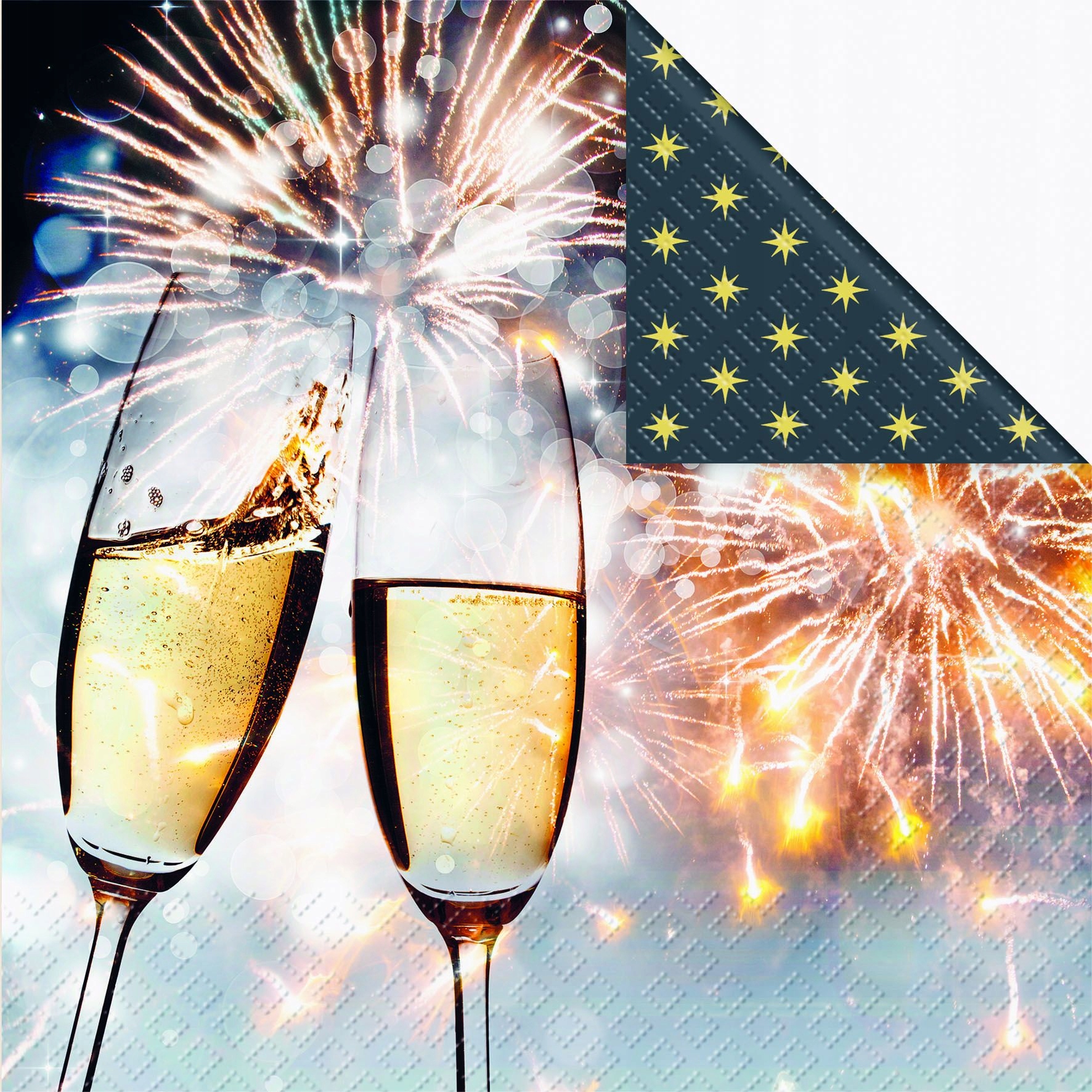 

Serwetki 33 x 33 cm 20 szt., Szampan/fajerwerki