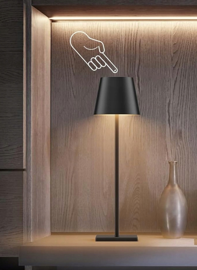 Zestaw dwóch lamp bezprzewodowych LED czarnych Marka inna