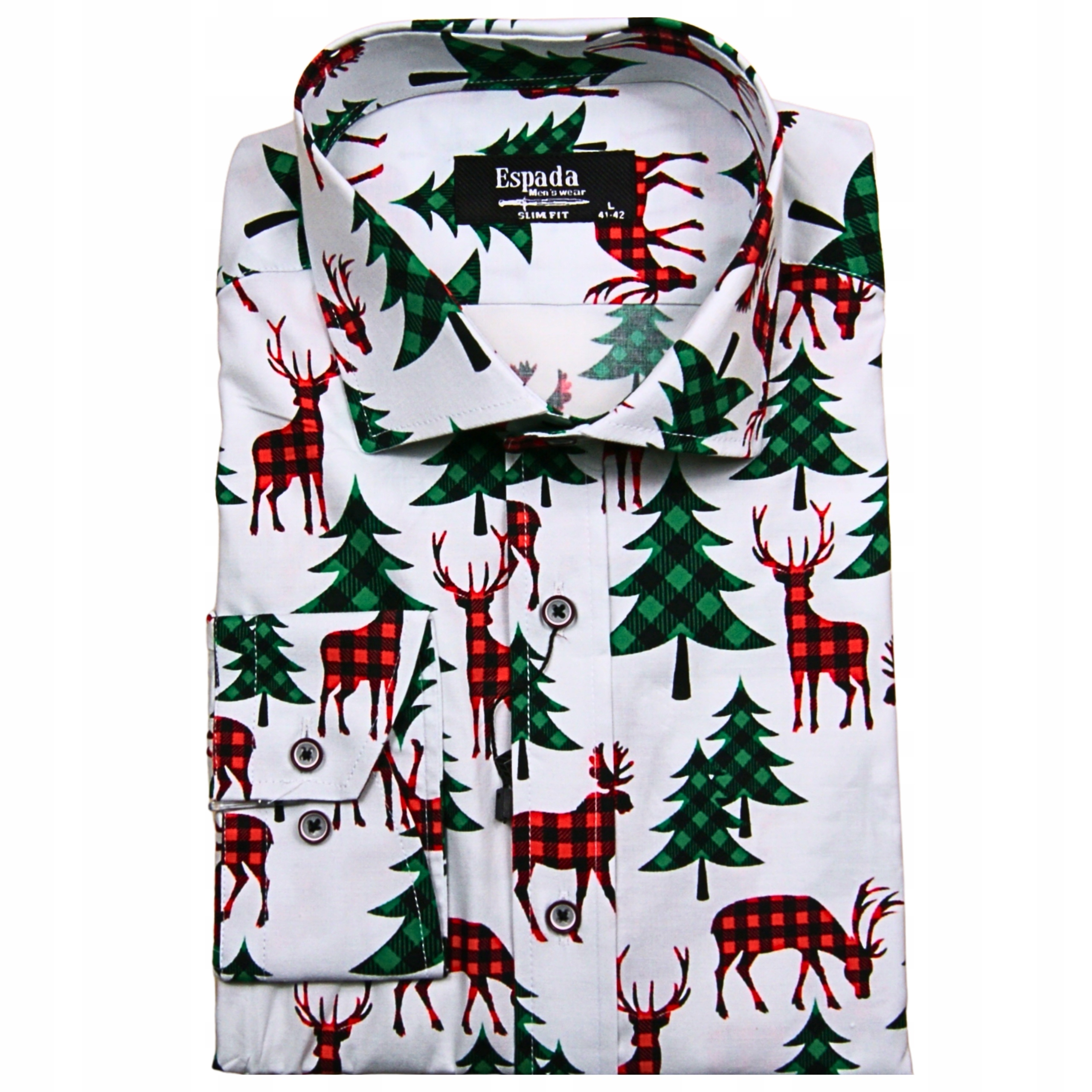 Pánská vánoční košile Slim sob vánoční stromeček velikost *M 39/40*