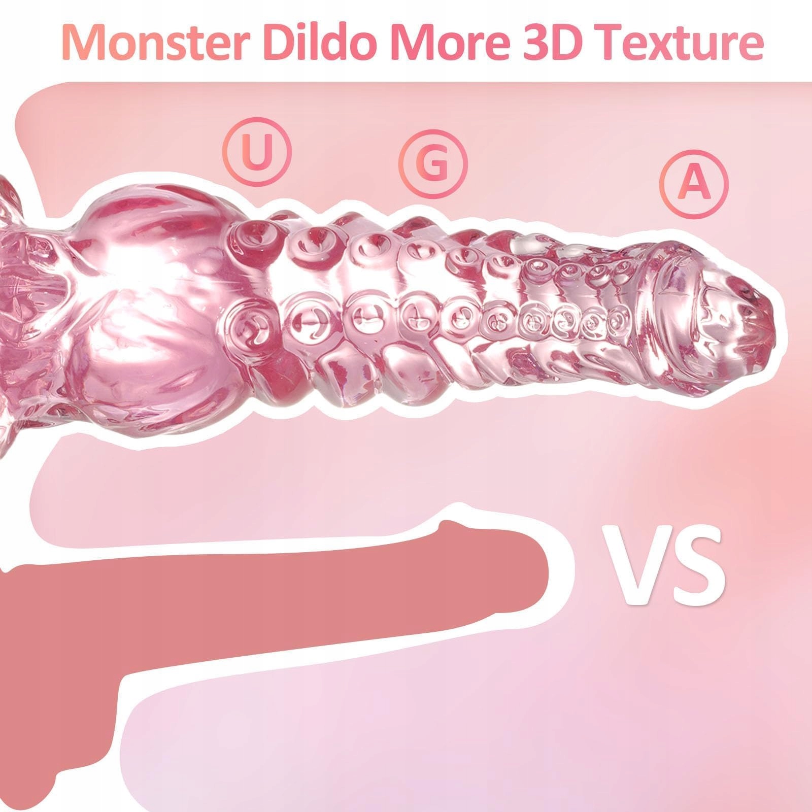 MONSTER Dildo Różowy 24cm Duży Z Przyssawką Fantasy Dla Kobiet i Mężczyzn — miniatura 4