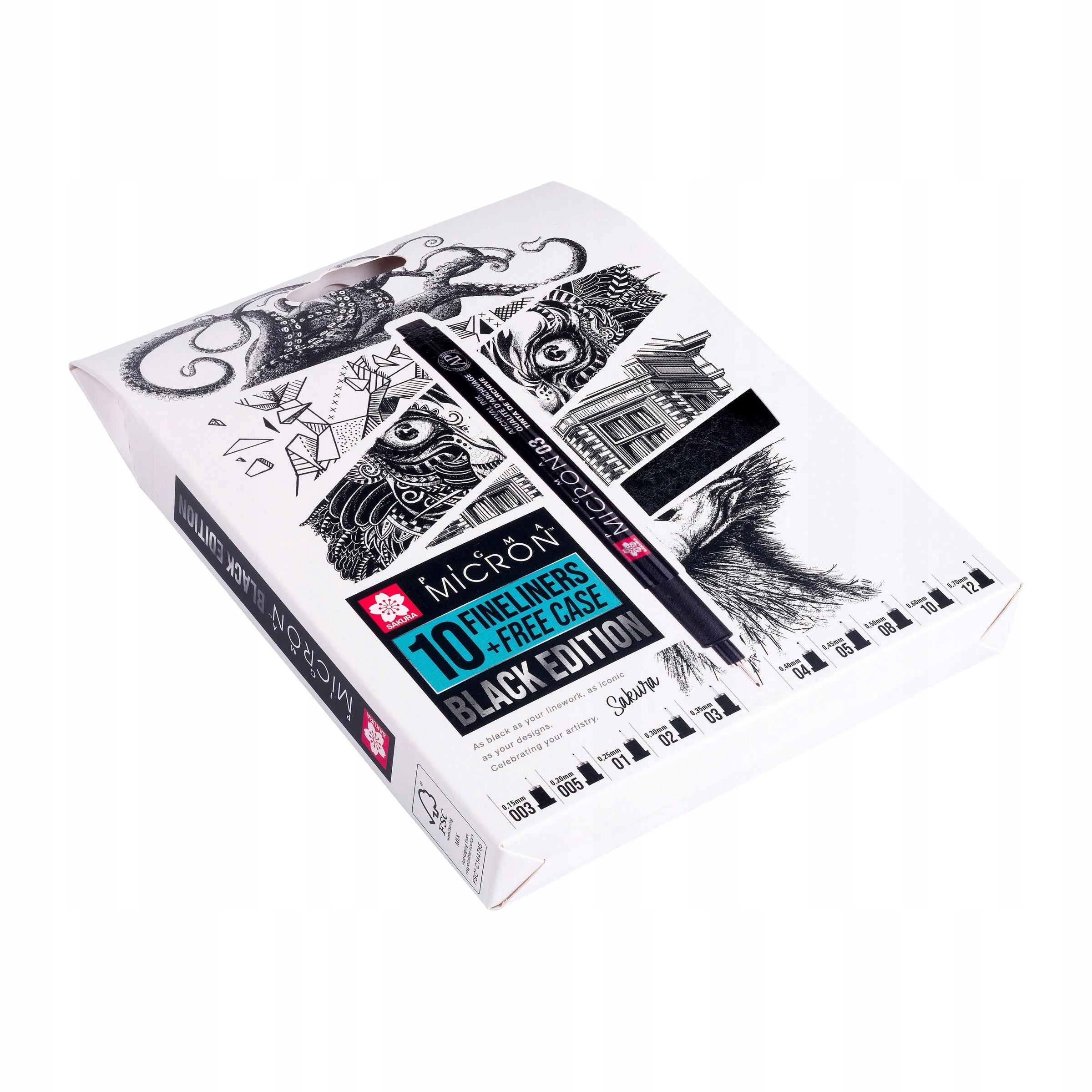 Tenkopisy Pigma Micron Black Edition Sakura sada 10 barev