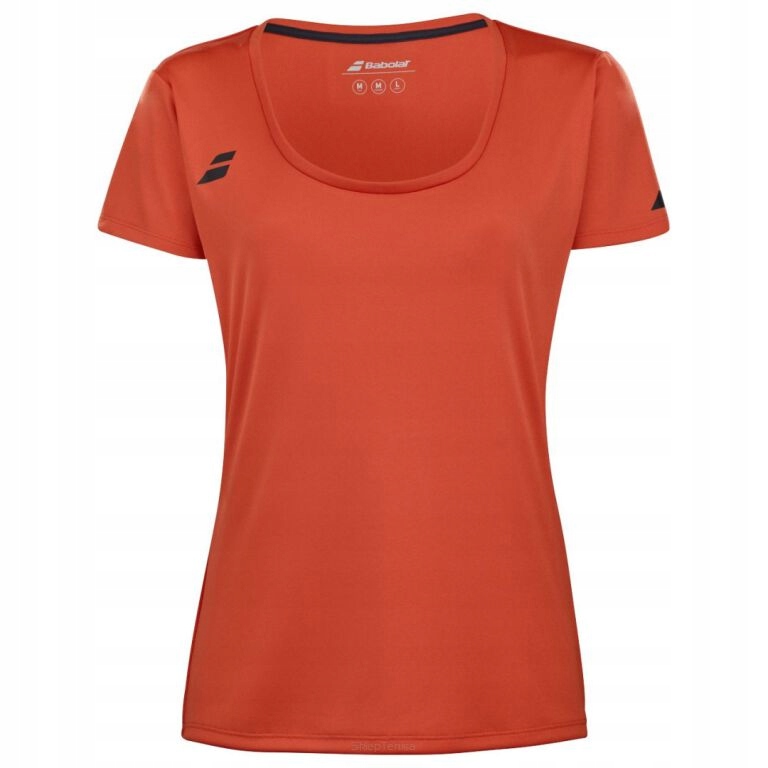 Koszulka tenisowa juniorska Babolat Play Cap Sleeve Girl czerwona 10-12 lat