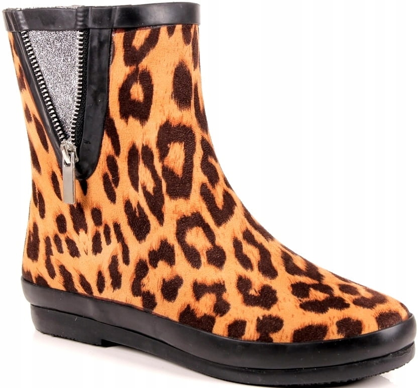 Holínky Krátké Semišové Panterka