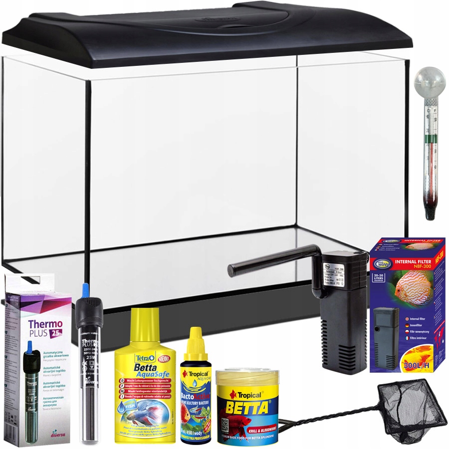 Zestaw Akwariowy 25L Wyposażenie Akwarium Dla Bojownika
