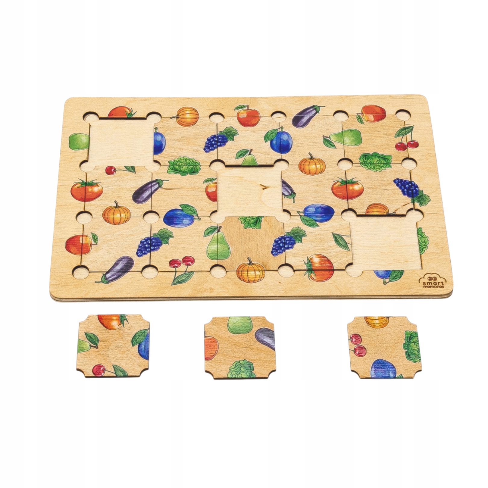 Puzzle drewniane Gra logiczna Owoce i warzywa