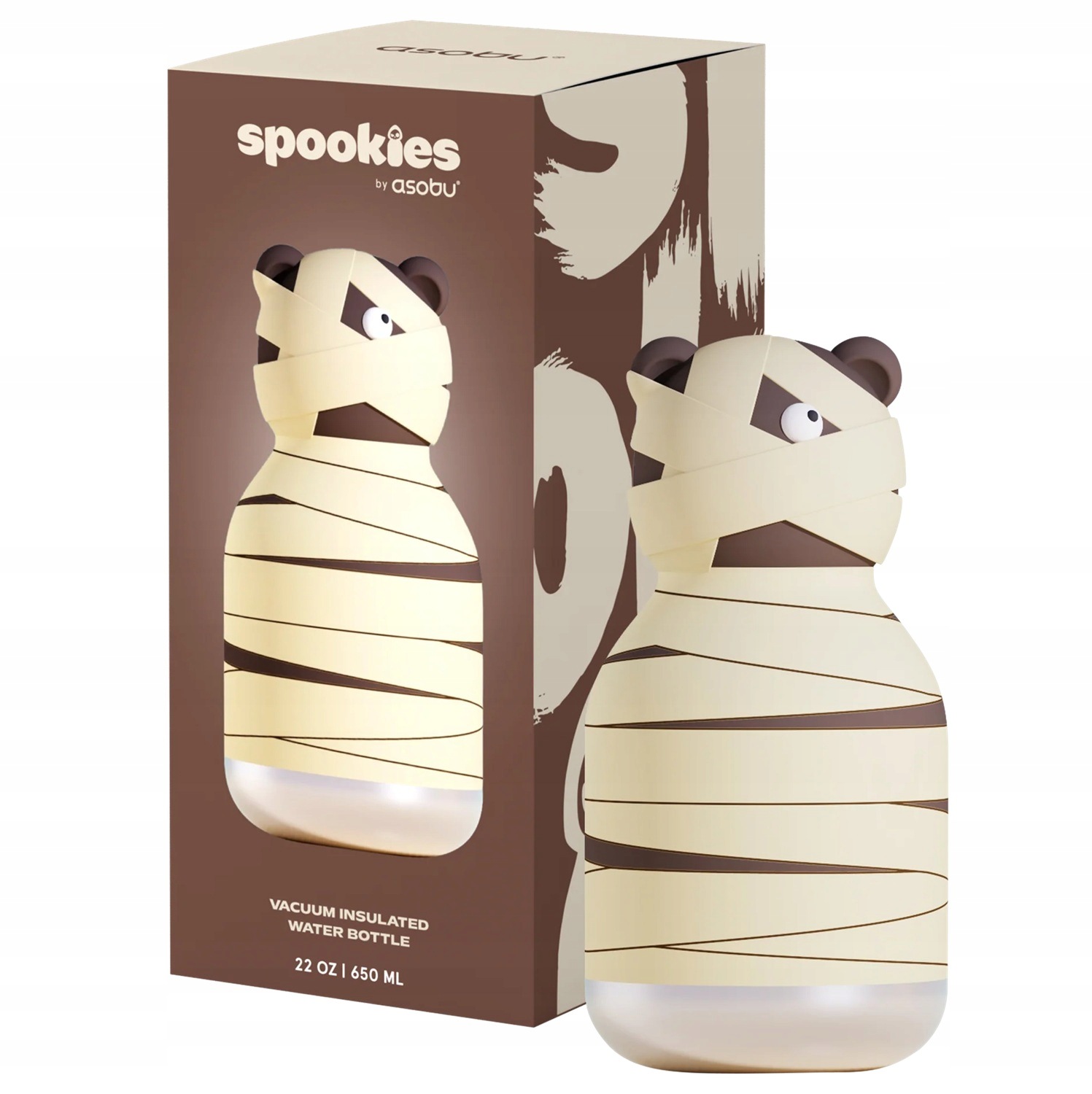 Butelka termiczna ze słomką Maxi Spookie Asobu – Mummified Bear 660 ml