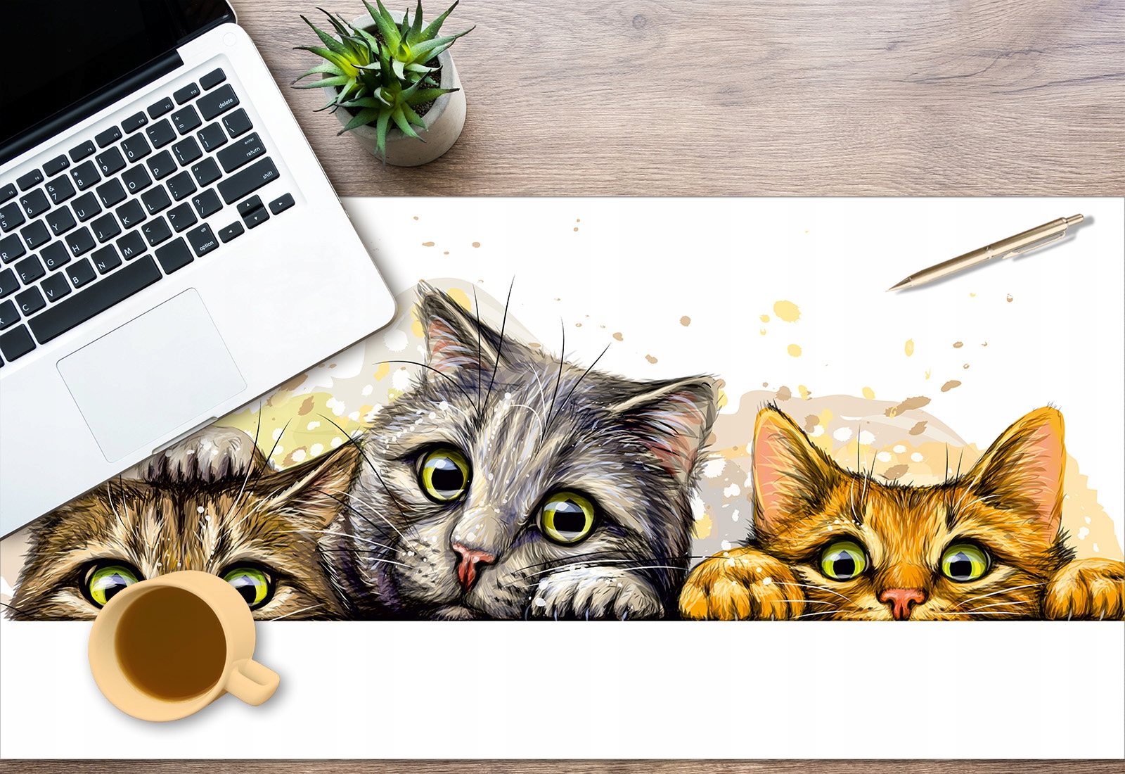 Mata na biurko MALM 140x65 koty kotki malowane Marka matoMAT