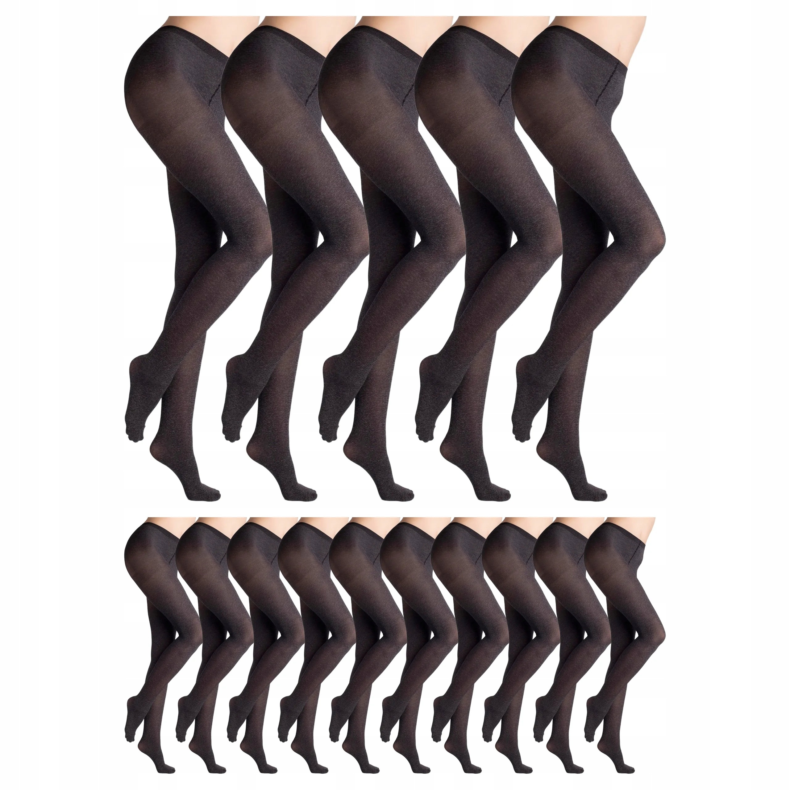 15 x Krycí punčocháče bez kalhotek Micro 60 den Marilyn Melange Nero 3-M