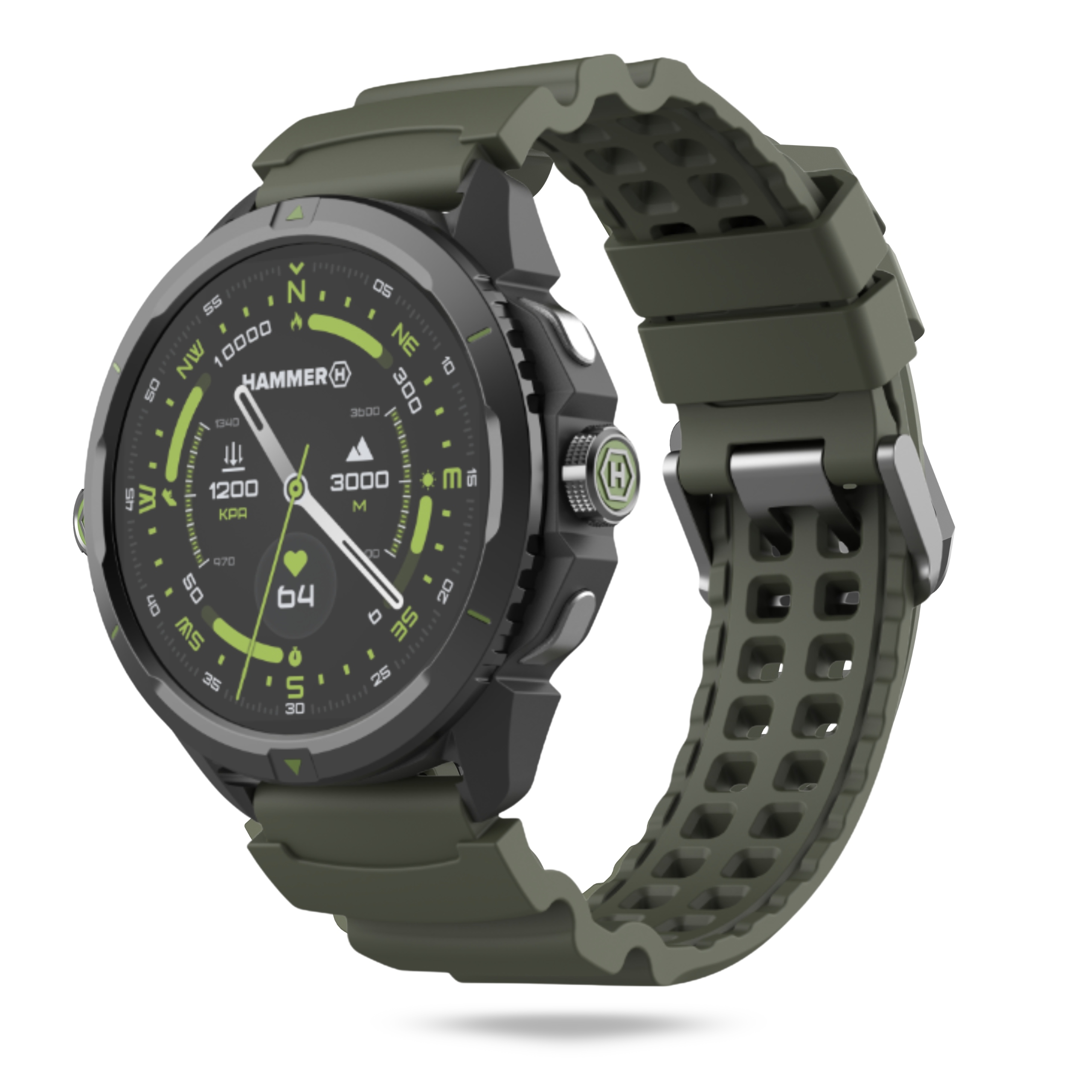 Chytré hodinky Hammer Watch 2 zeleno-černé