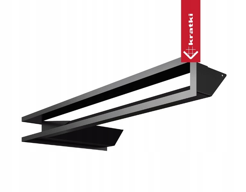 Mriežka Luft Slim rohová pravá čierna 40x80x9