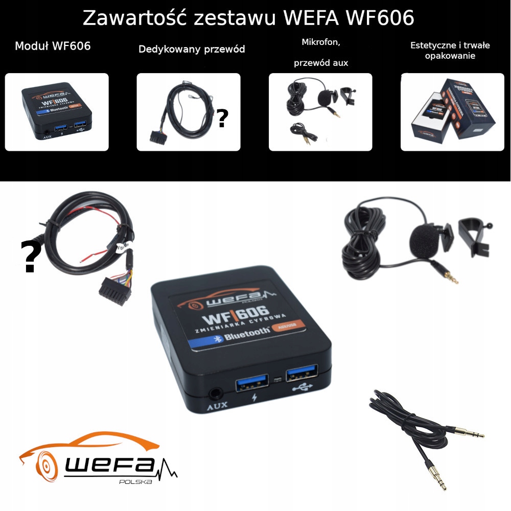 Emulator Bluetooth USB AUX Suzuki Vitara Swift SX4 Producent części WEFA