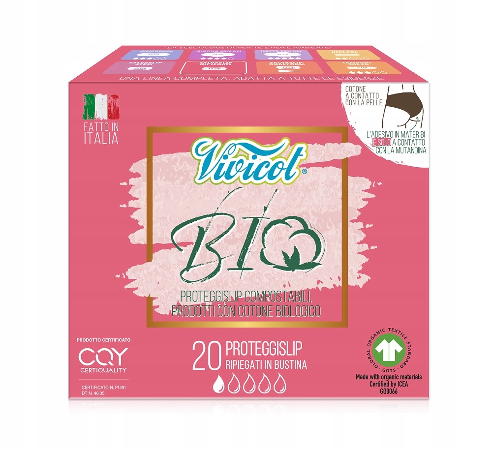 

Vivicot Bio, wkładki higieniczne, Składane, 20 szt