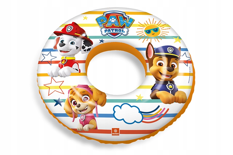 ZESTAW PLAŻOWY BASENOWY DLA DZIECI PIŁKA KOŁO RĘKAWKI PSI PATROL PAW PATROL Kolor dominujący pomarańcze i czerwienie