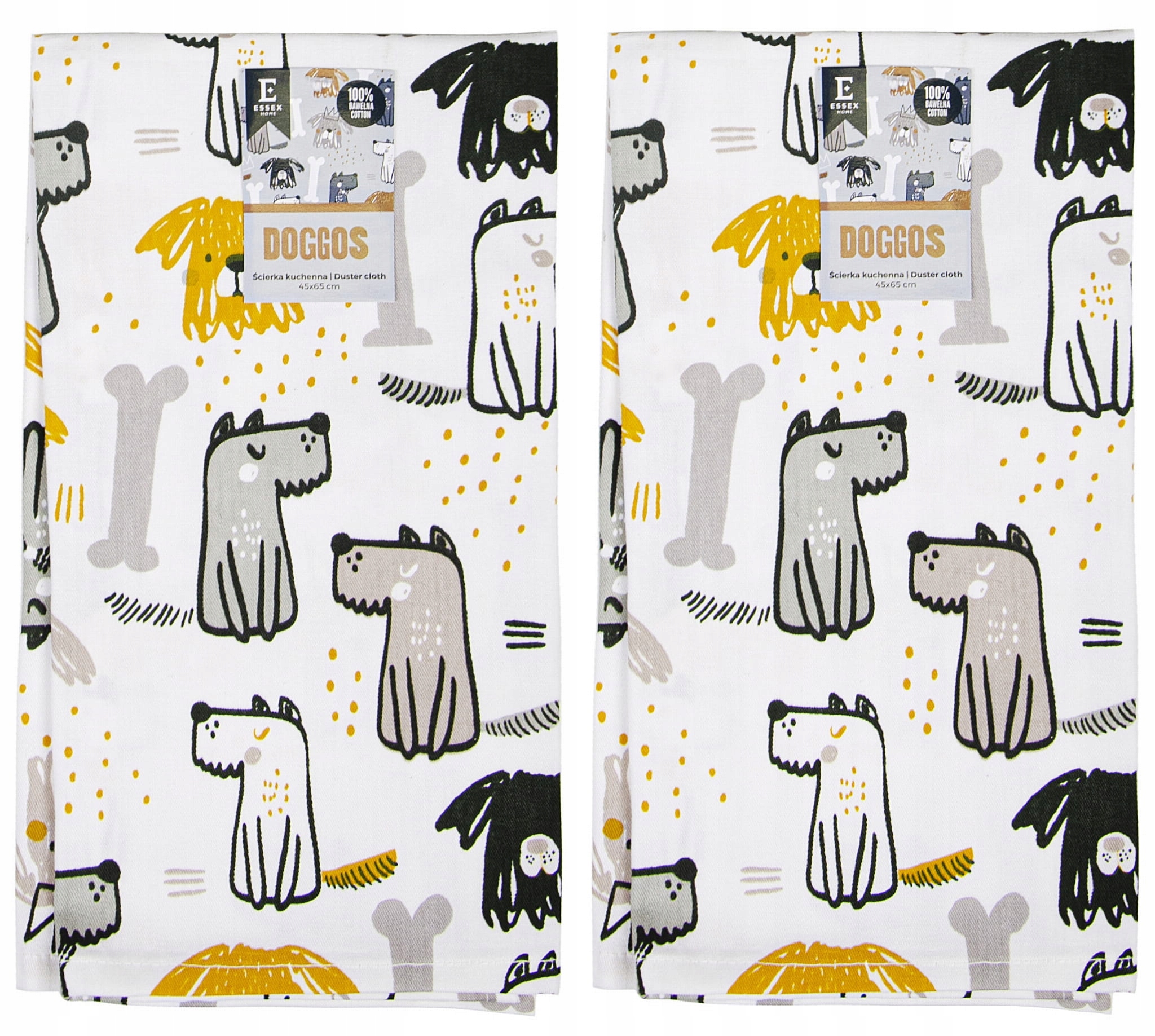 

Zestaw 2 Ręczników Kuchennych Pieski Pies Doggos