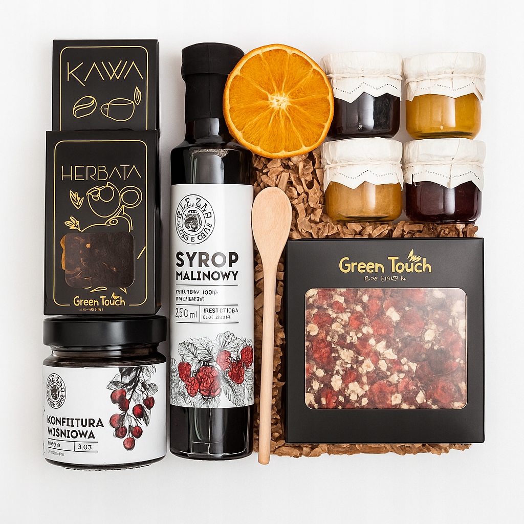 Levně Dárkový Koš Box Dárek Sirup Čokoláda Džemy dárkové balení čaje káva