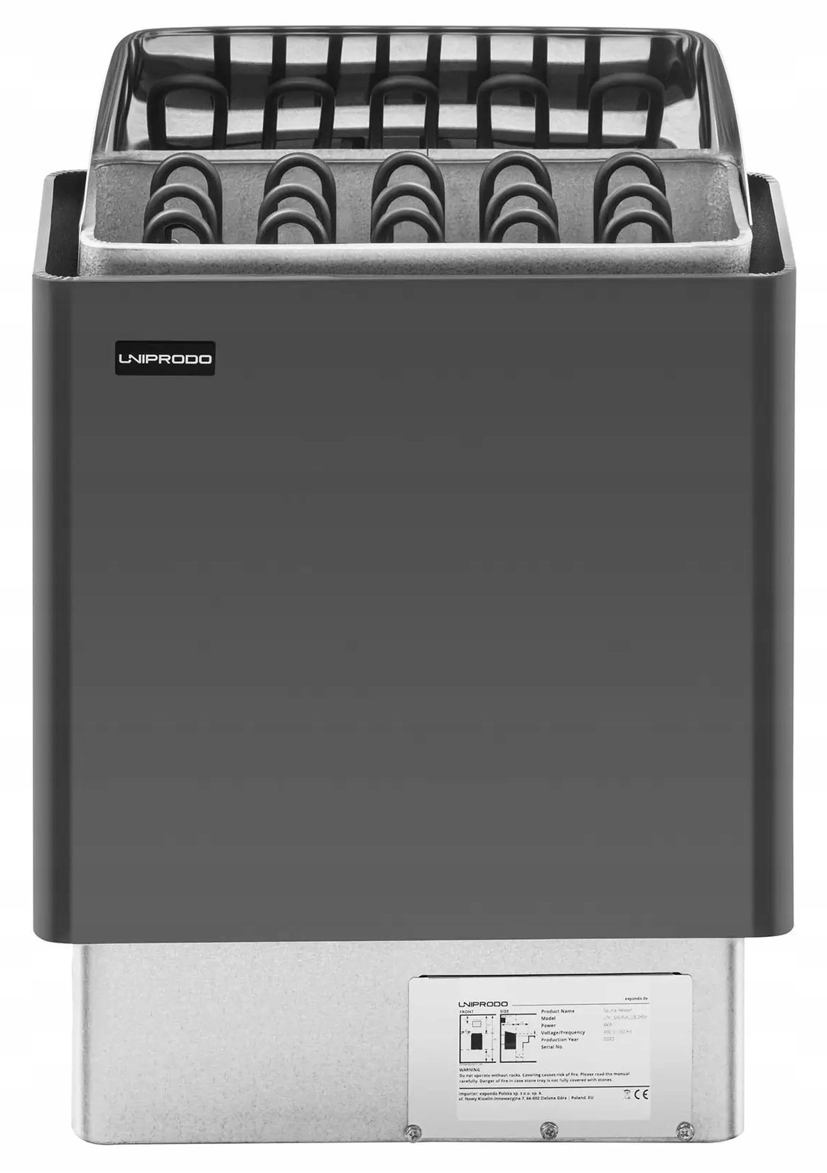 Piec do sauny fińskiej elektryczny 8kW Uniprodo UNI_SAUNA_G8.0KW 10250222