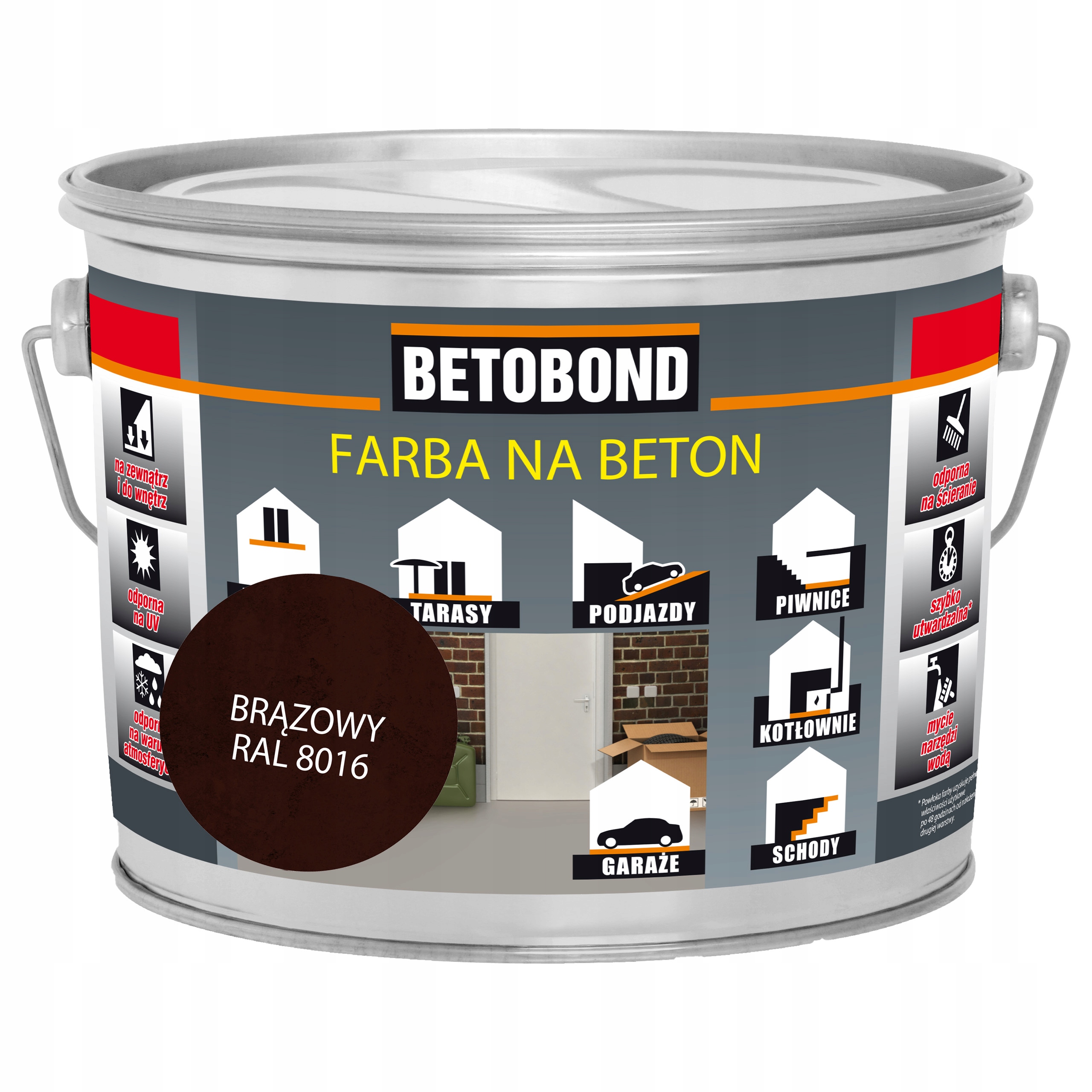 Farba do Betonu Posadzki Kostki Odporna na Ścieranie Brąż 0,75L Ral 8016