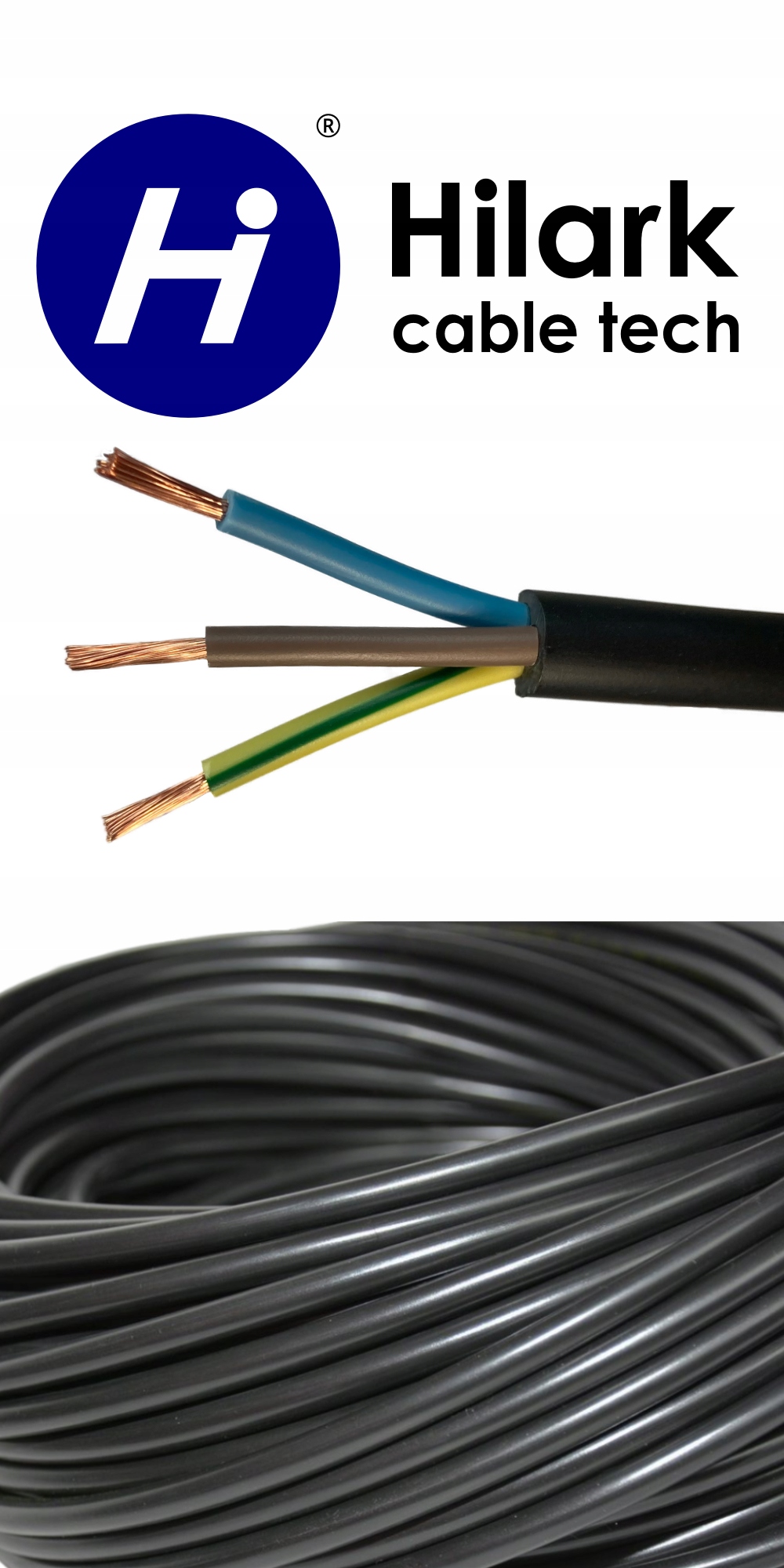 Kabel H05VV-F OWY 3x2,5mm2, na PRZEDŁUŻACZ 25mb Liczba żył 3