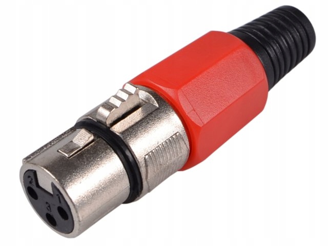 

Złącze Gniazdo mikrofonowy Xlr 3-PIN czerwone