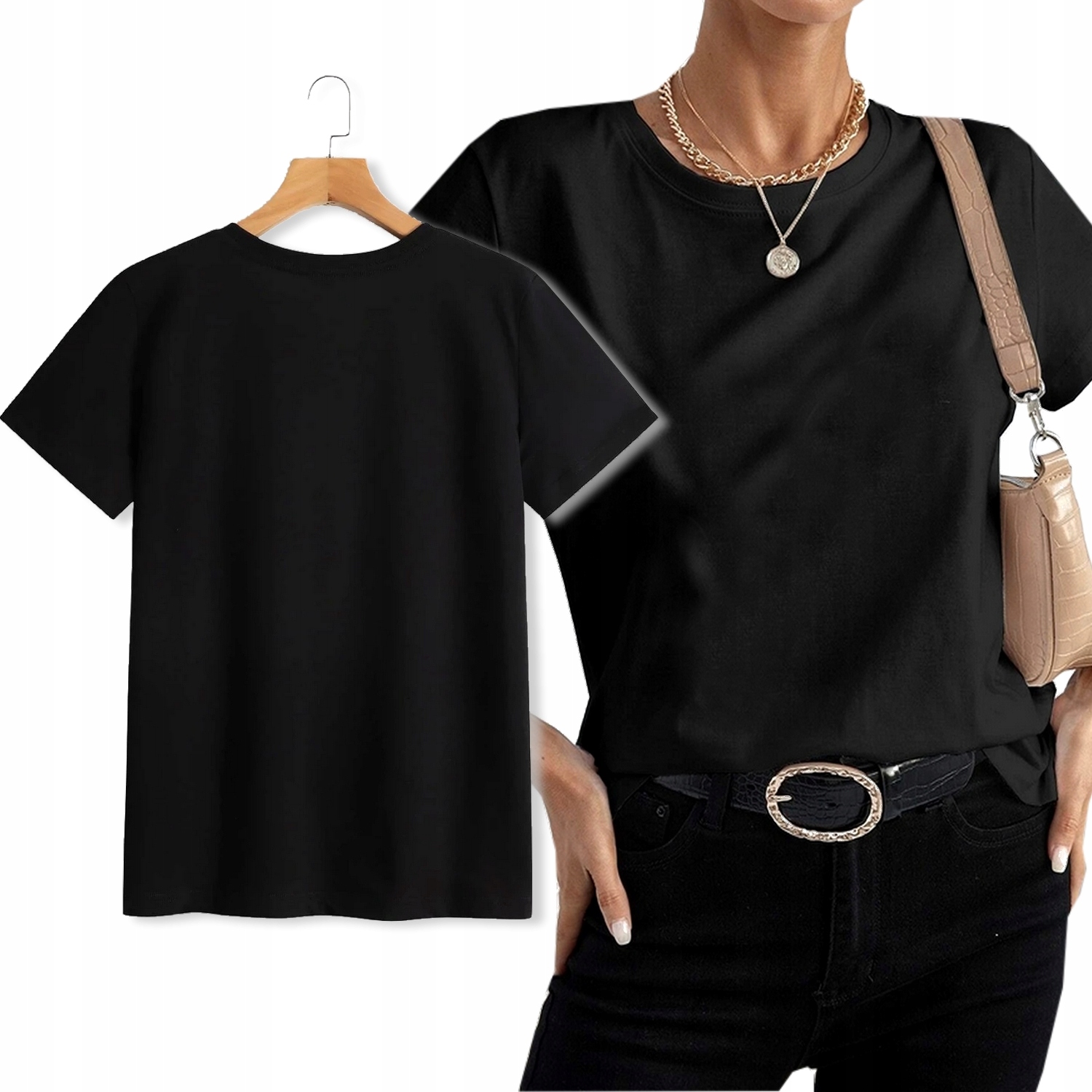 

Bluzka Klasyczna T-shirt Bez Wzorów Bawełniany #M