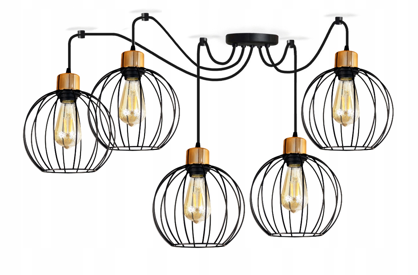 Lustr Stropní Svítidlo Pavouk Kruh 5 Led Drátěnka
