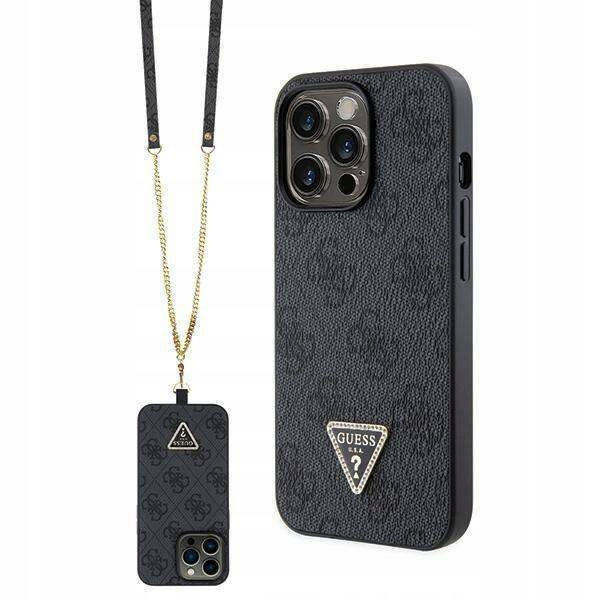 Pouzdro pro iPhone 13 Pro Guess HardCase Crossbody 4G Metal Logo černé