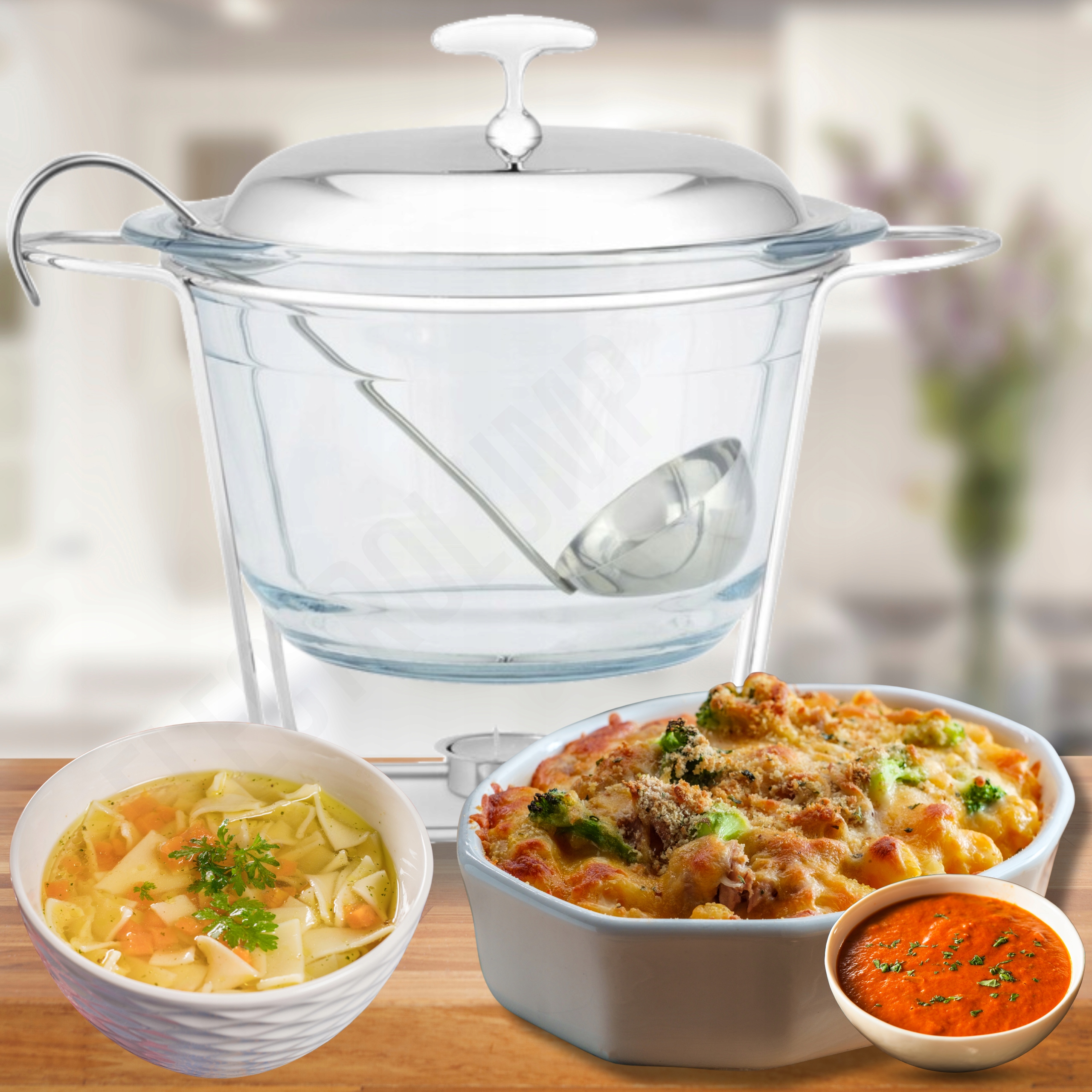 Waza Do Zupy Naczynie Zaroodporne Z Podgrzewaczem Naczynie do Potraw Materiał szkło