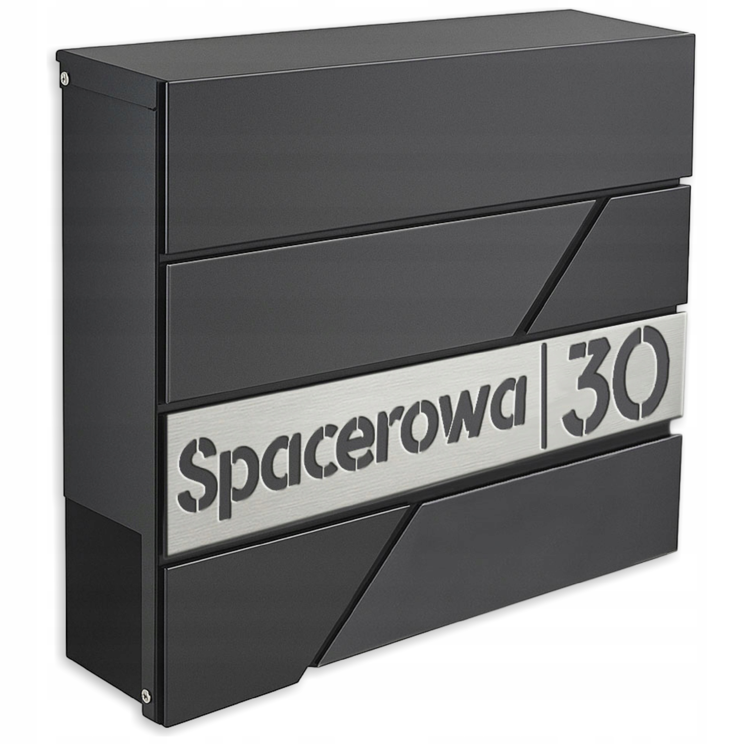 Poštovní schránka s číslem domu a adresou nerezová ocel Cnc noviny