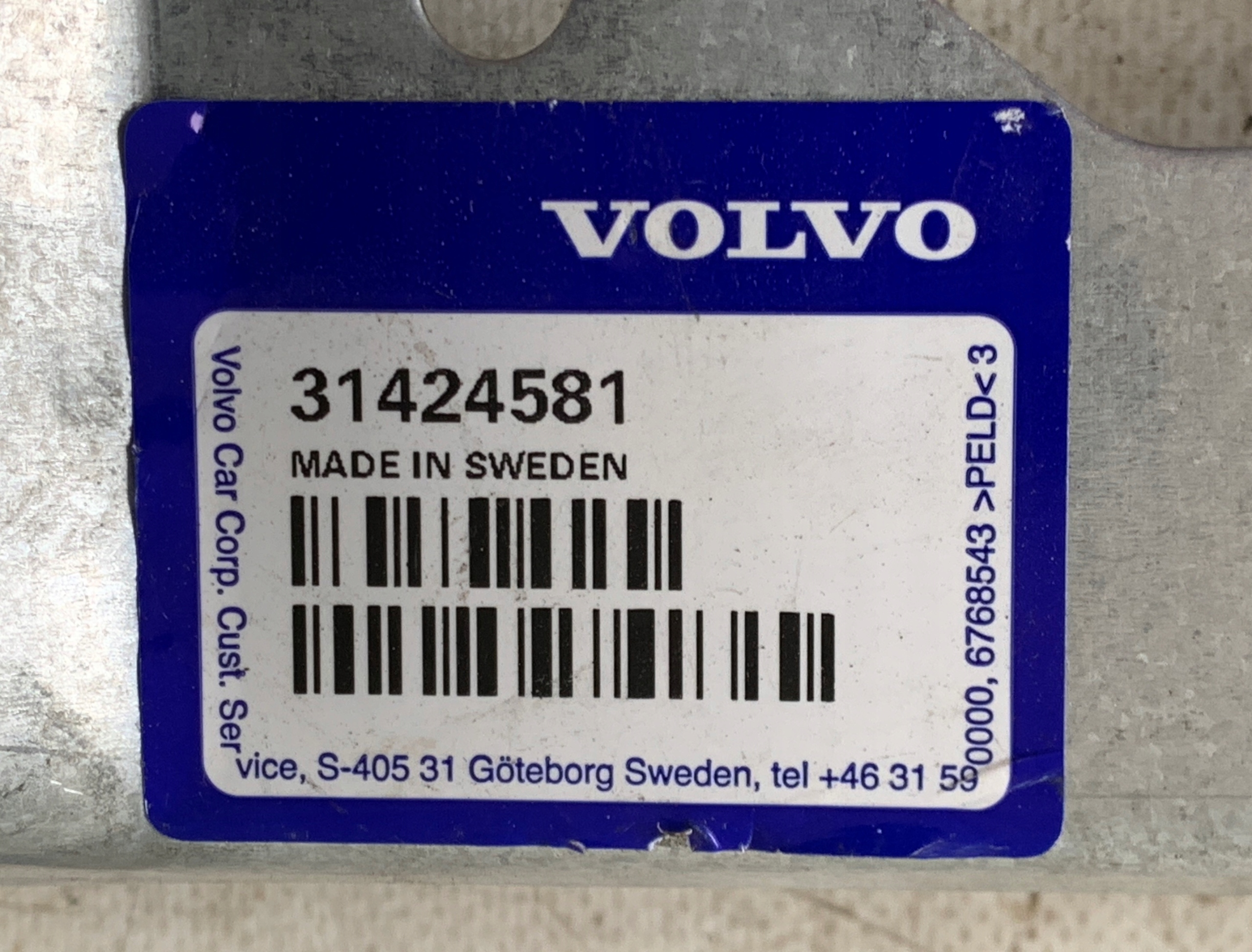 $ Support plaque Aile Droite VOLVO XC60 II 31424581