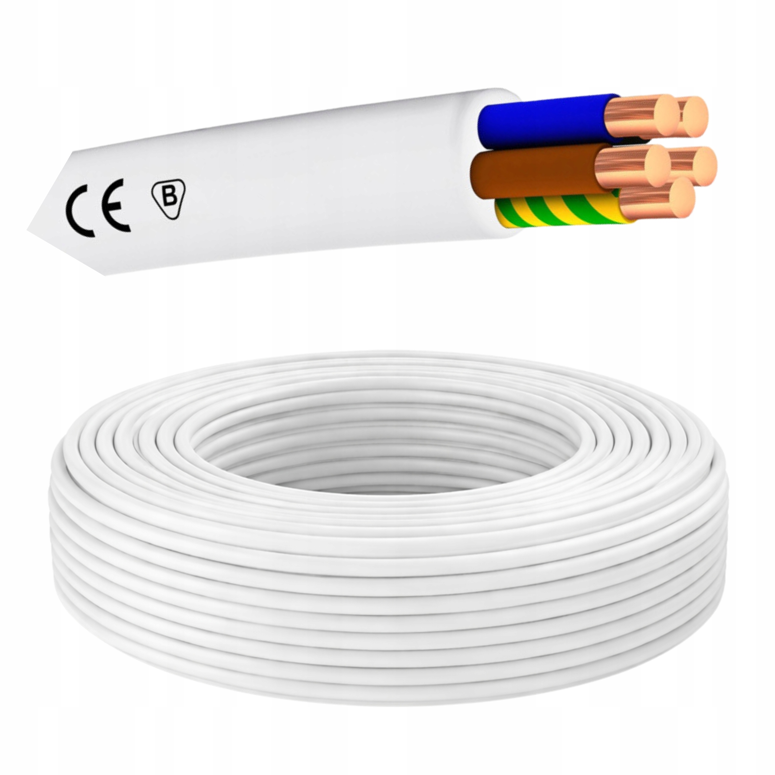 Przewód Kabel Okrągły elektryczny Drut miedziany Ydy 5x2,5 750V 10m