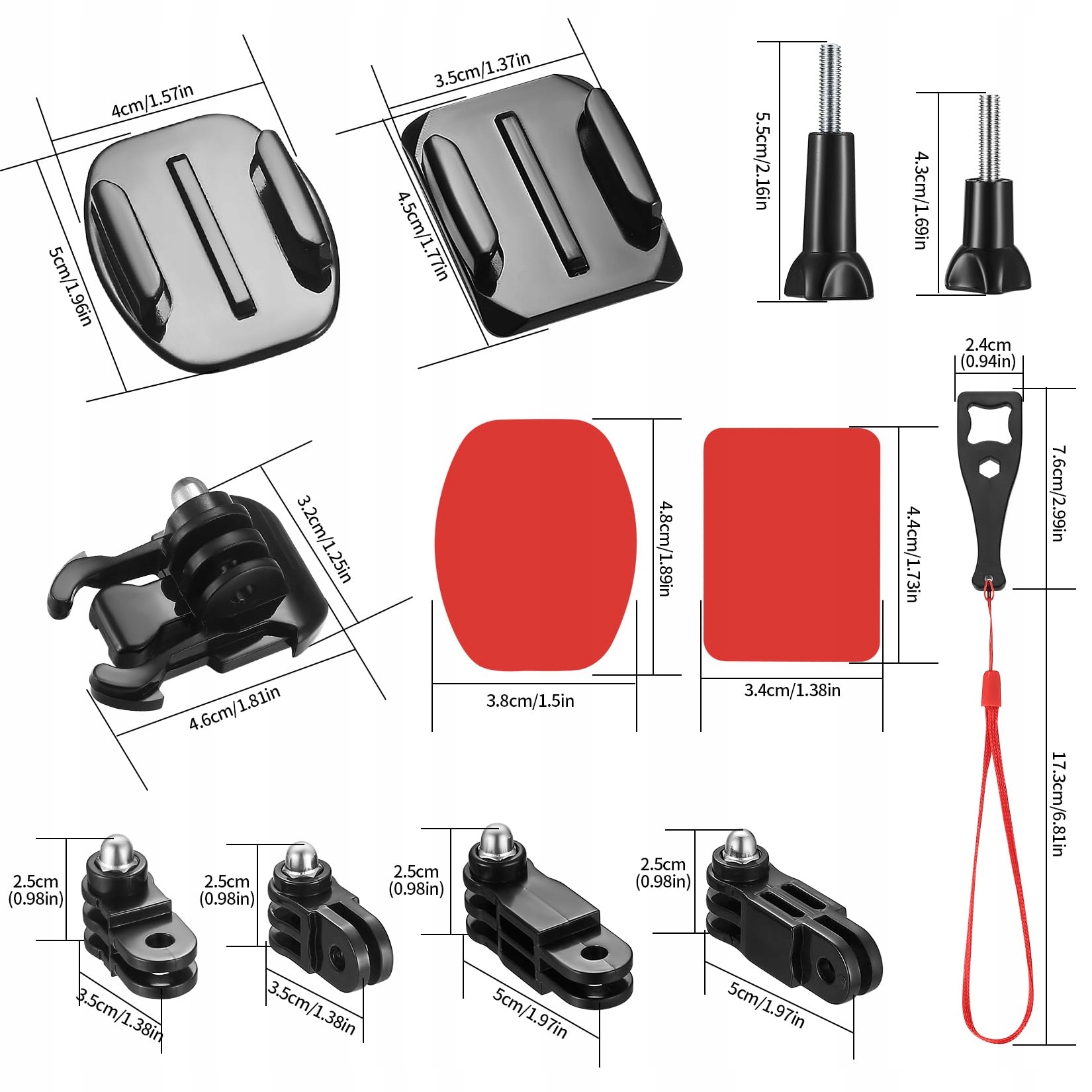 Zestaw Klejowych Uchwytów Do GoPro DJI Kamera Sportowa Kask 12W1 WUKEMAOYI — miniatura 2