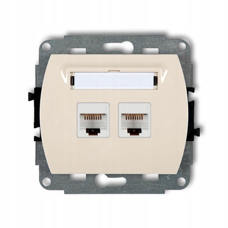 Karlik Trend béžový počítačová zásuvka 2- 1GK-2