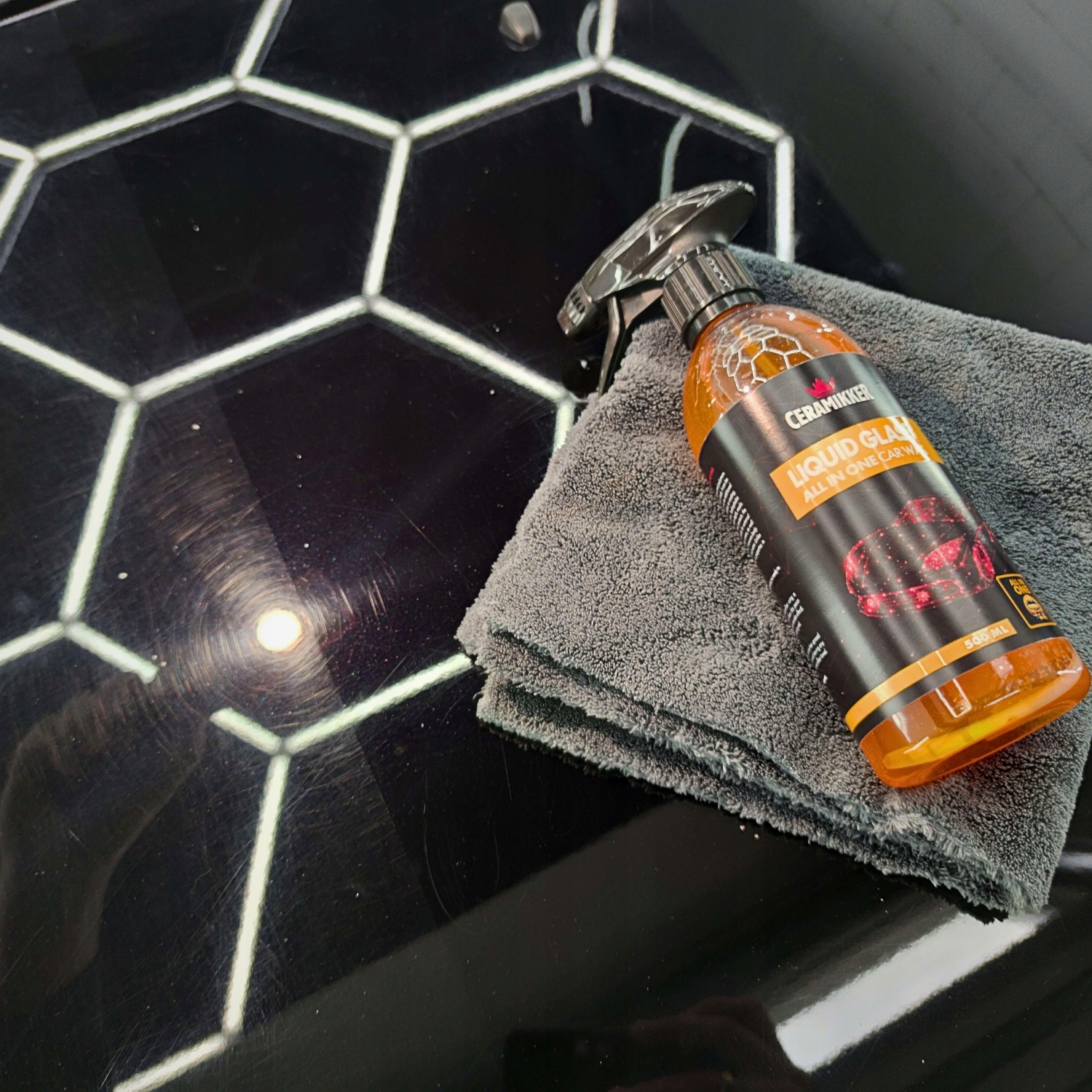 LIQUID GLASS Wosk na Mokro w Płynie Samochodowy Ceramikker Mikrofibra 2x Producent Ceramikker