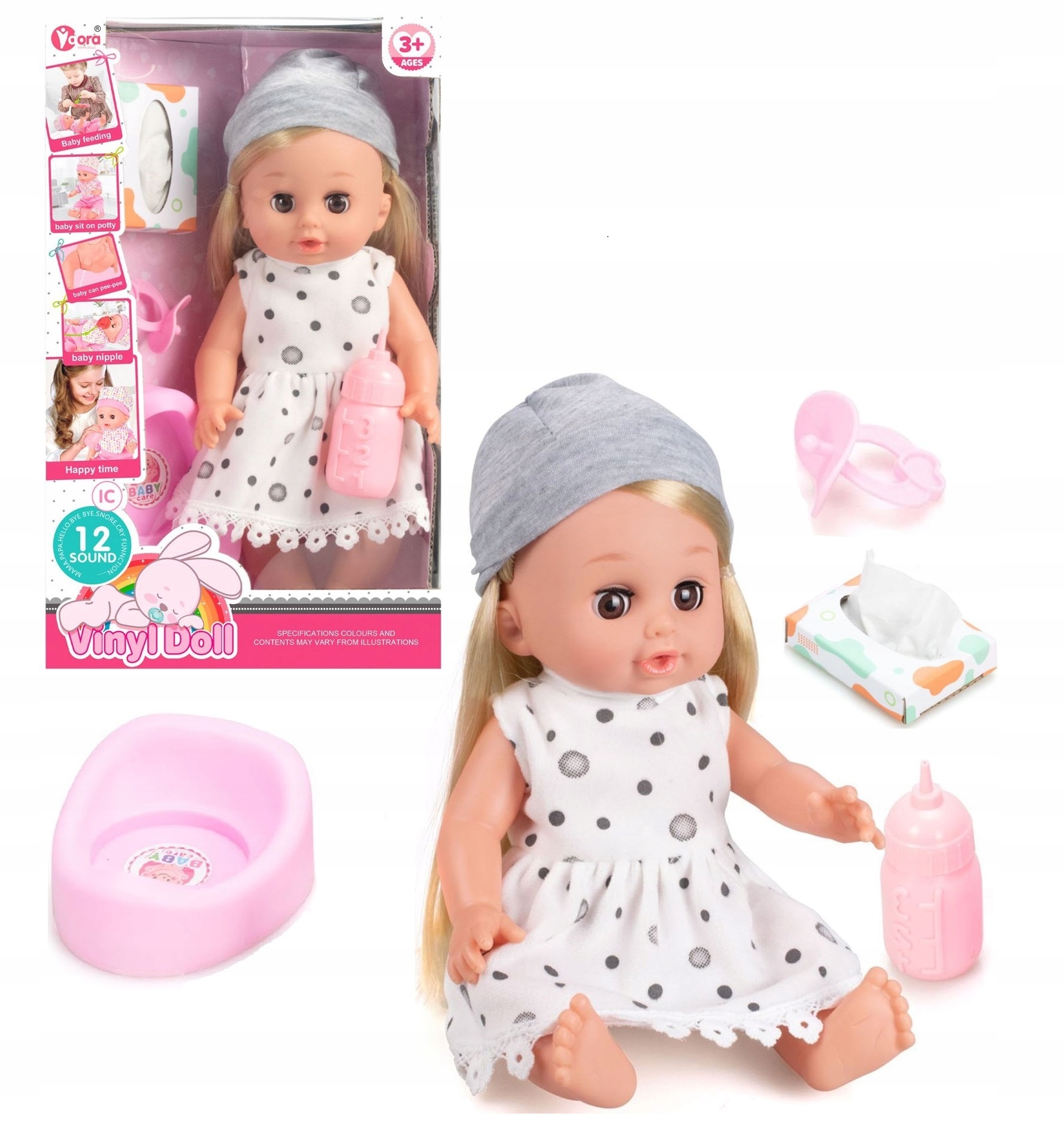 

Bobas lalka new born baby pije sikająca gra nocnik