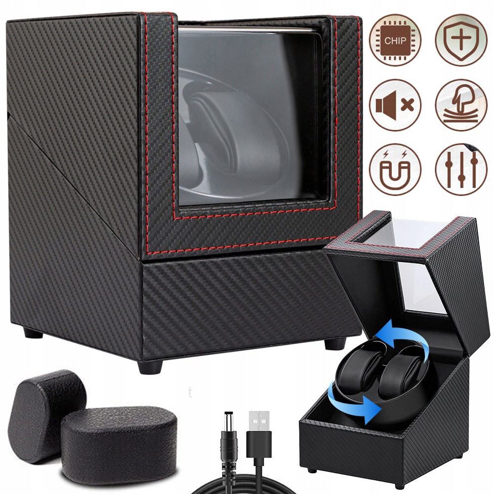 Rotomat Pro Automatické Hodinky Single Watch Winder S Tichým Karbonem 16 CM