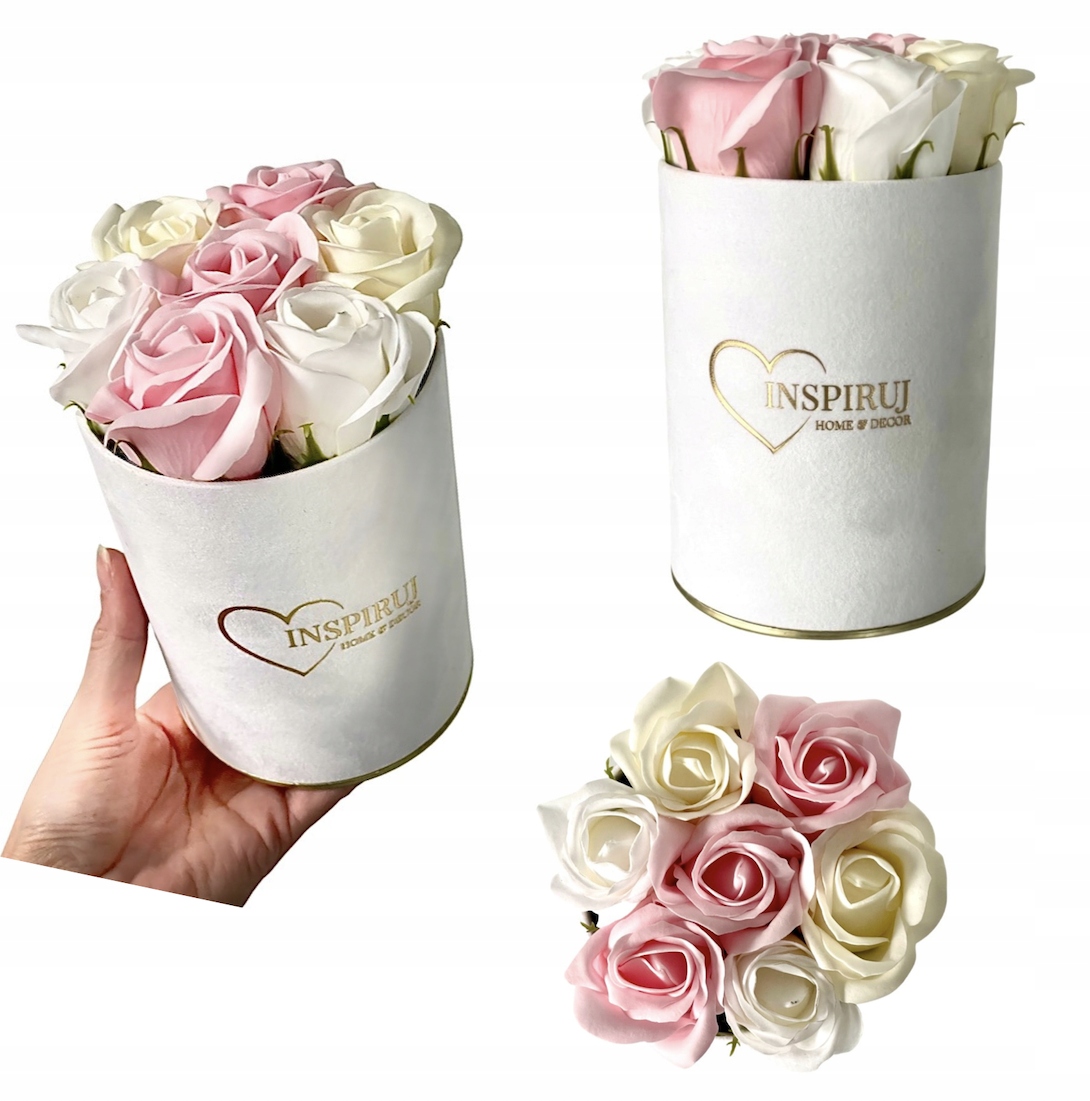 

Flowerbox róże mydlane kwiaty bukiet w pudełku