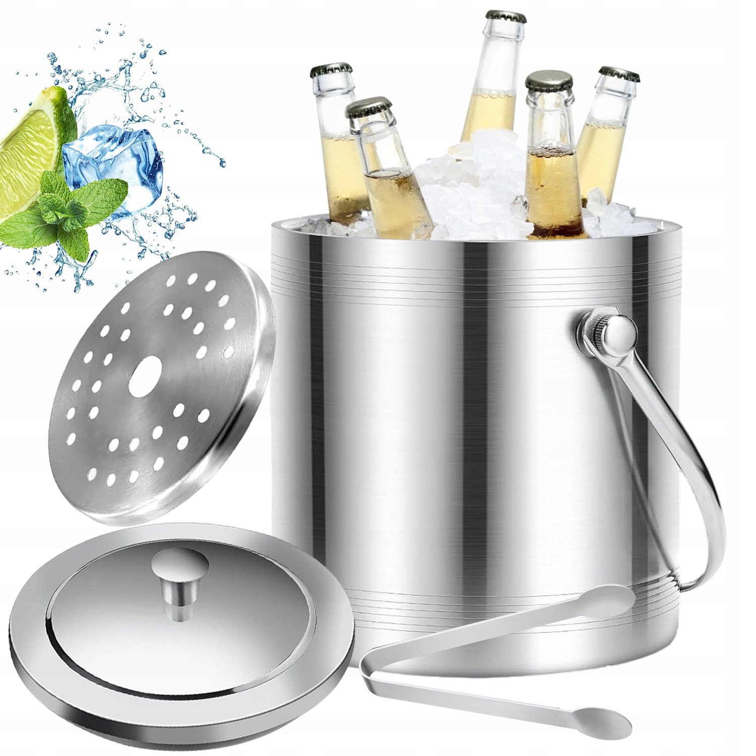 Kbelík Na Led 2 L Na Víno A Šampaňské S Kleštěmi