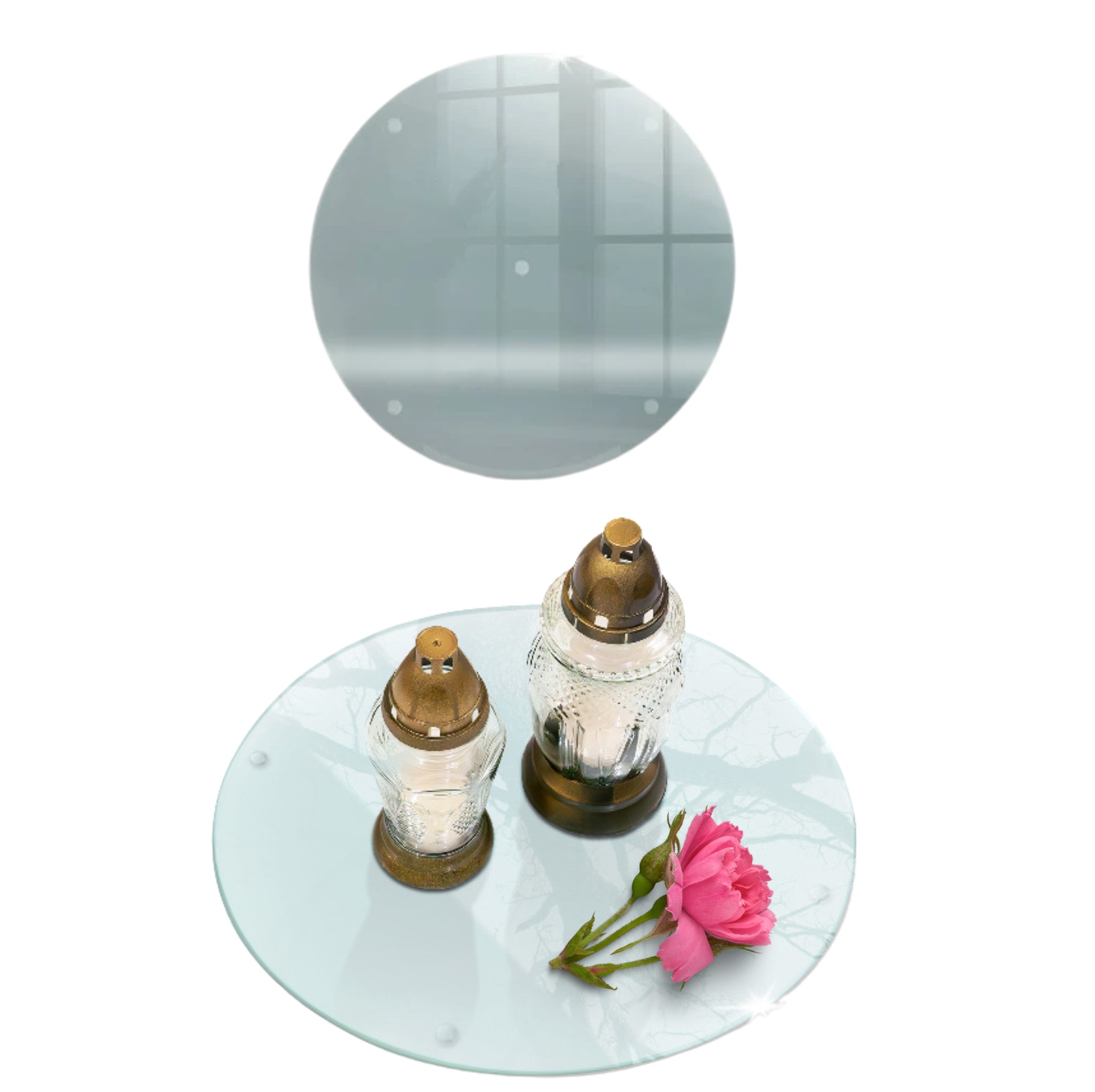 Skleněná Podstavka Pod Květiny Kruhová, Kalená, Ø 60 cm