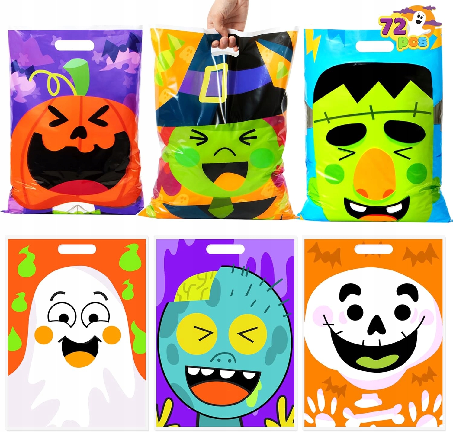 72 kusů sáčků na dobroty na Halloween se 6 navrženými figurkami