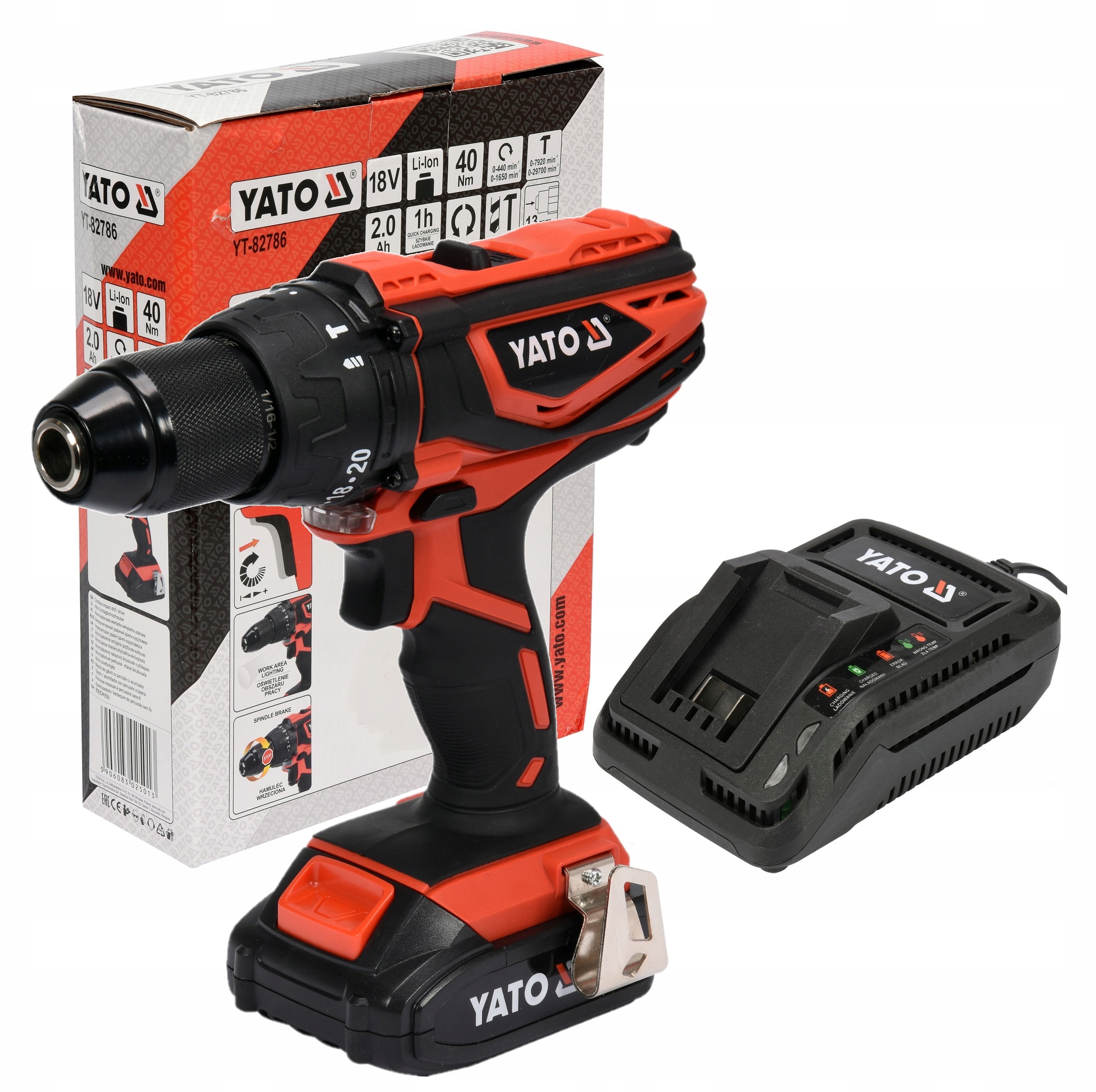 Sada Aku Vrtačka 18 V Akumulátor 2 Ah Nabíječka Yato YT-82786